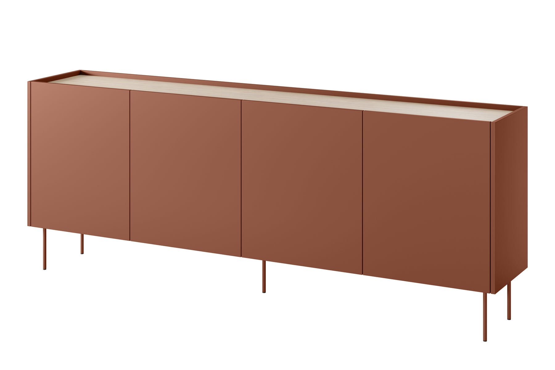 Cassettiera 4 ante 2 cassetti con piede in metallo Mars 220x85 cm