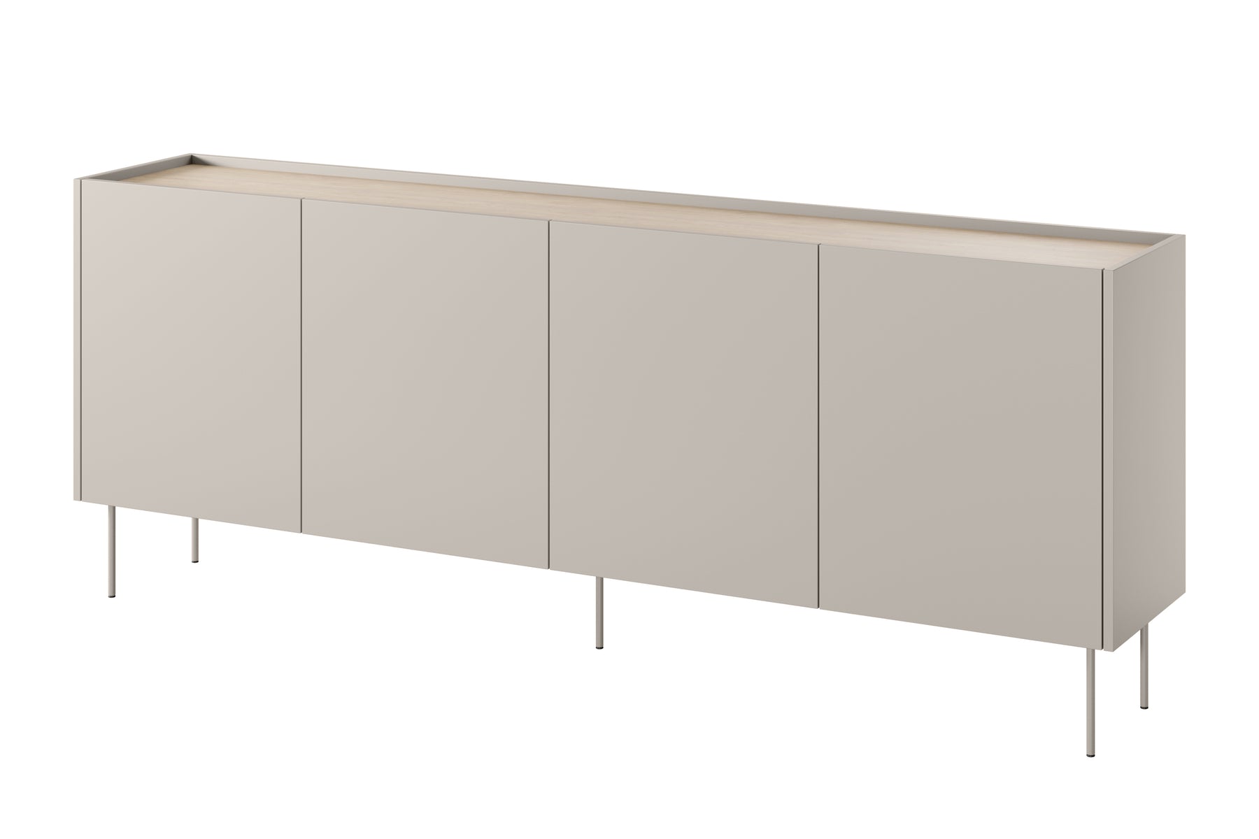 Cassettiera 4 ante 2 cassetti con piede in metallo Mars 220x85 cm