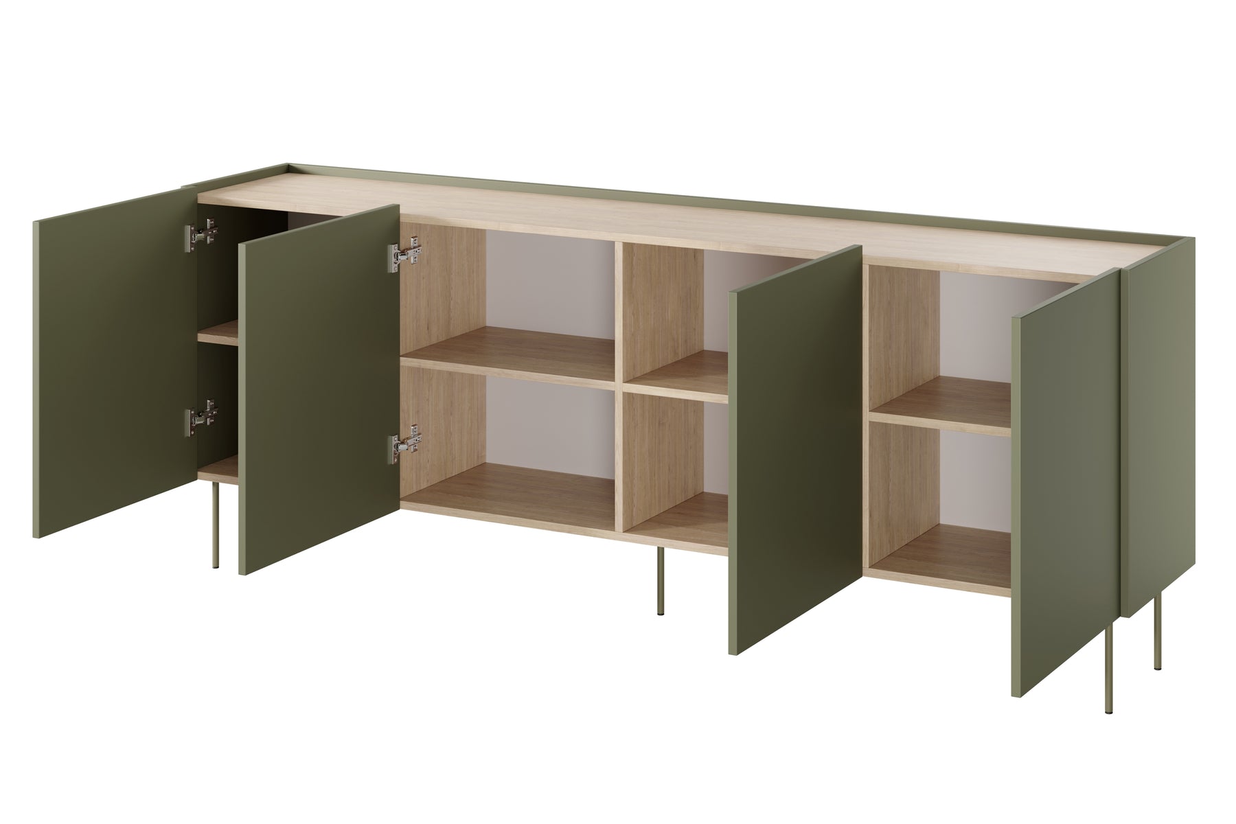 Cassettiera 4 ante con piede in metallo Mars 220x85 cm