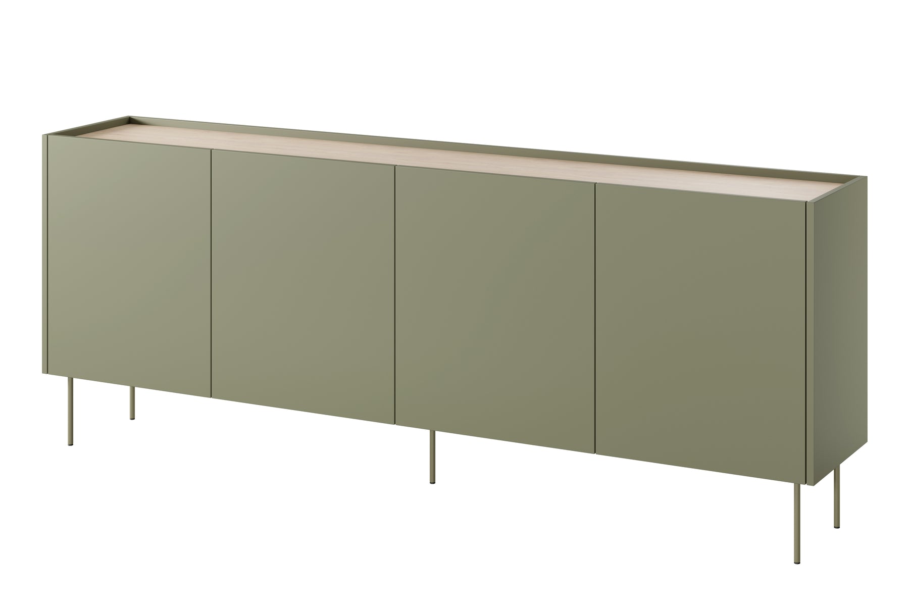 Cassettiera 4 ante 2 cassetti con piede in metallo Mars 220x85 cm