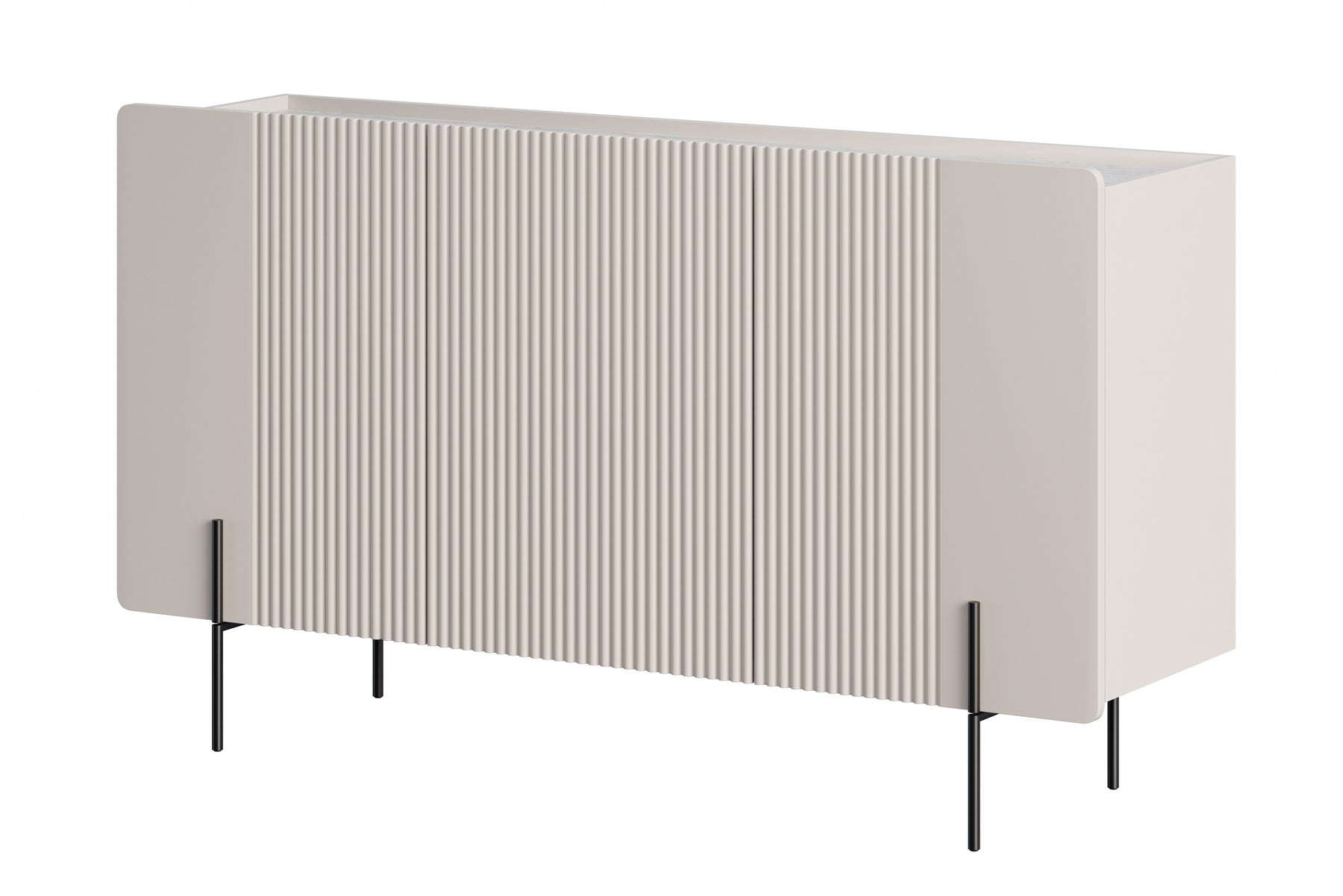 Madia 3 ante con piede in metallo cashmere Miami 150x87 cm
