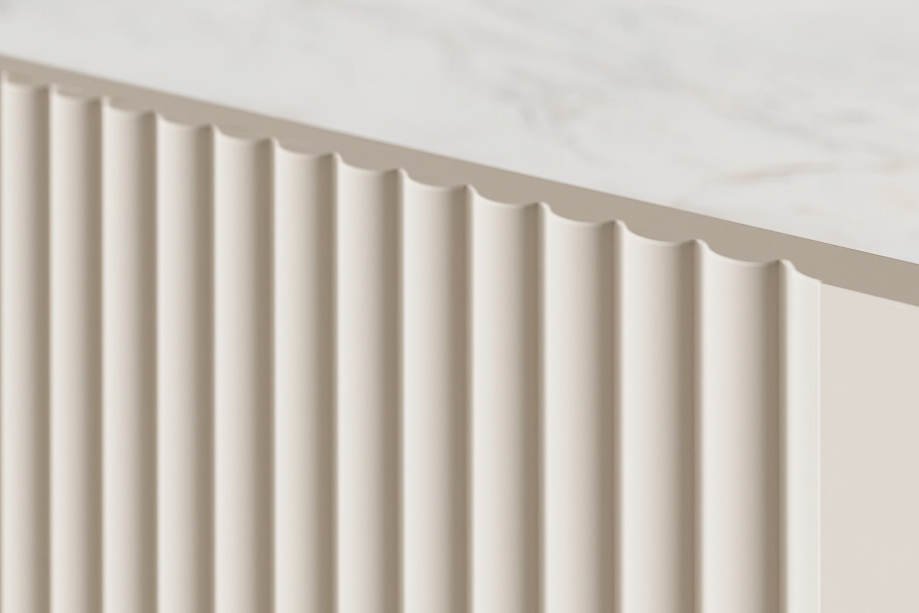 Madia 3 ante con piede in metallo cashmere Miami 150x87 cm