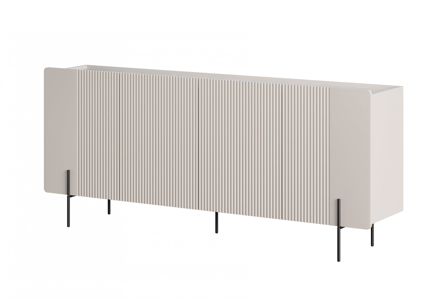 Madia 4 ante con piede in metallo cashmere Miami 200x87 cm