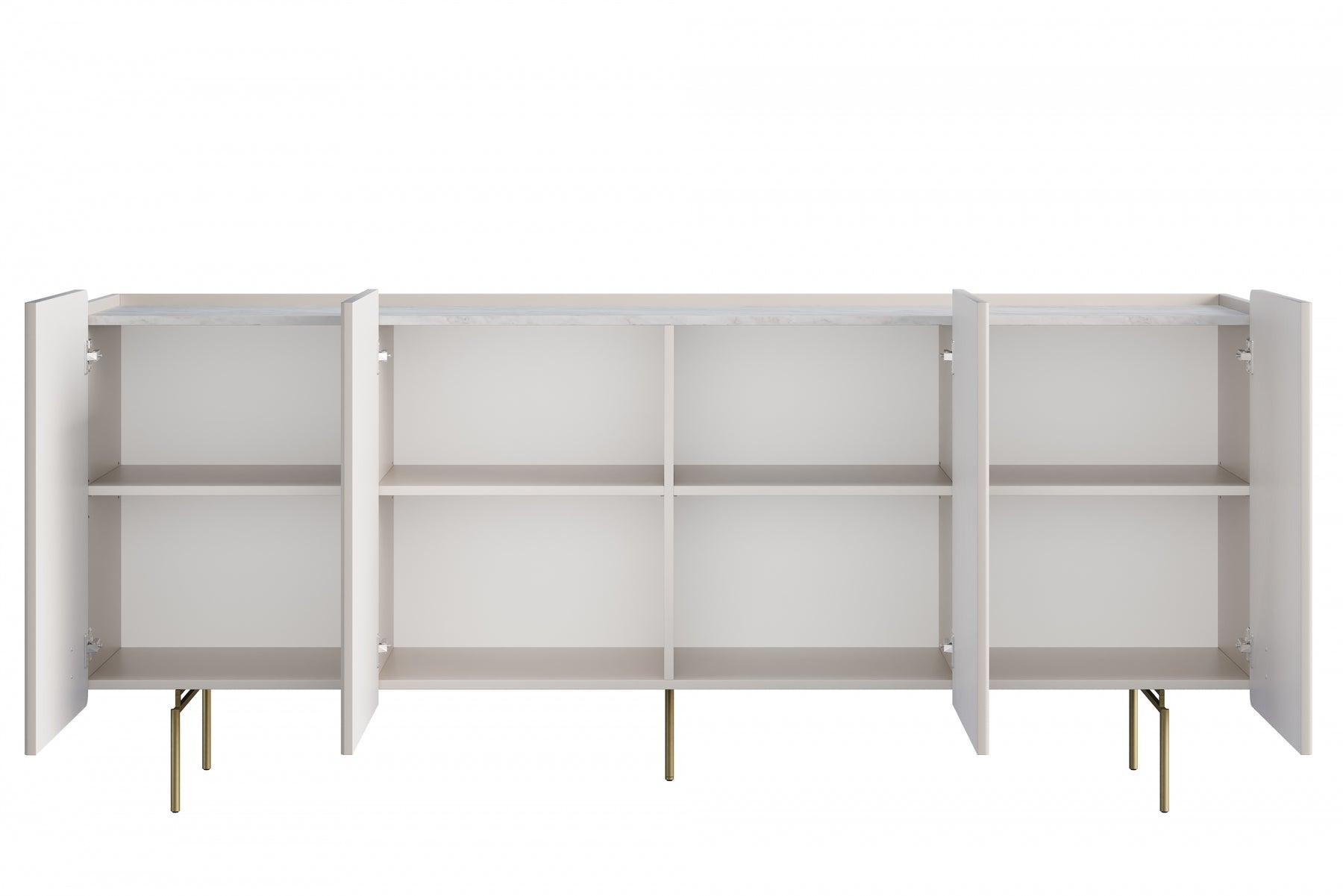 Madia 4 ante con piede in metallo cashmere Miami 200x87 cm