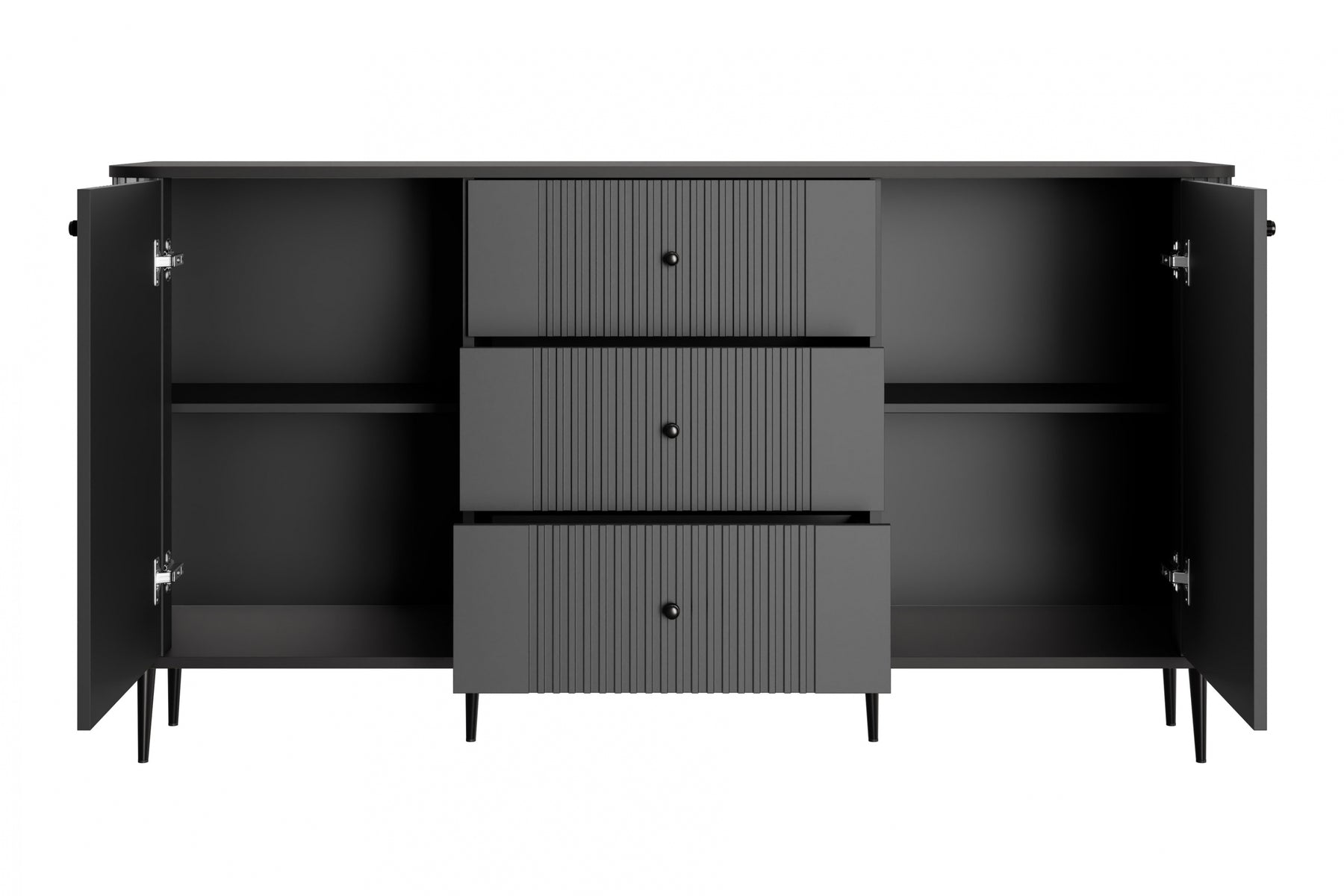 Madia 2 ante 3 cassetti con piede in metallo Liberty 160x85 cm