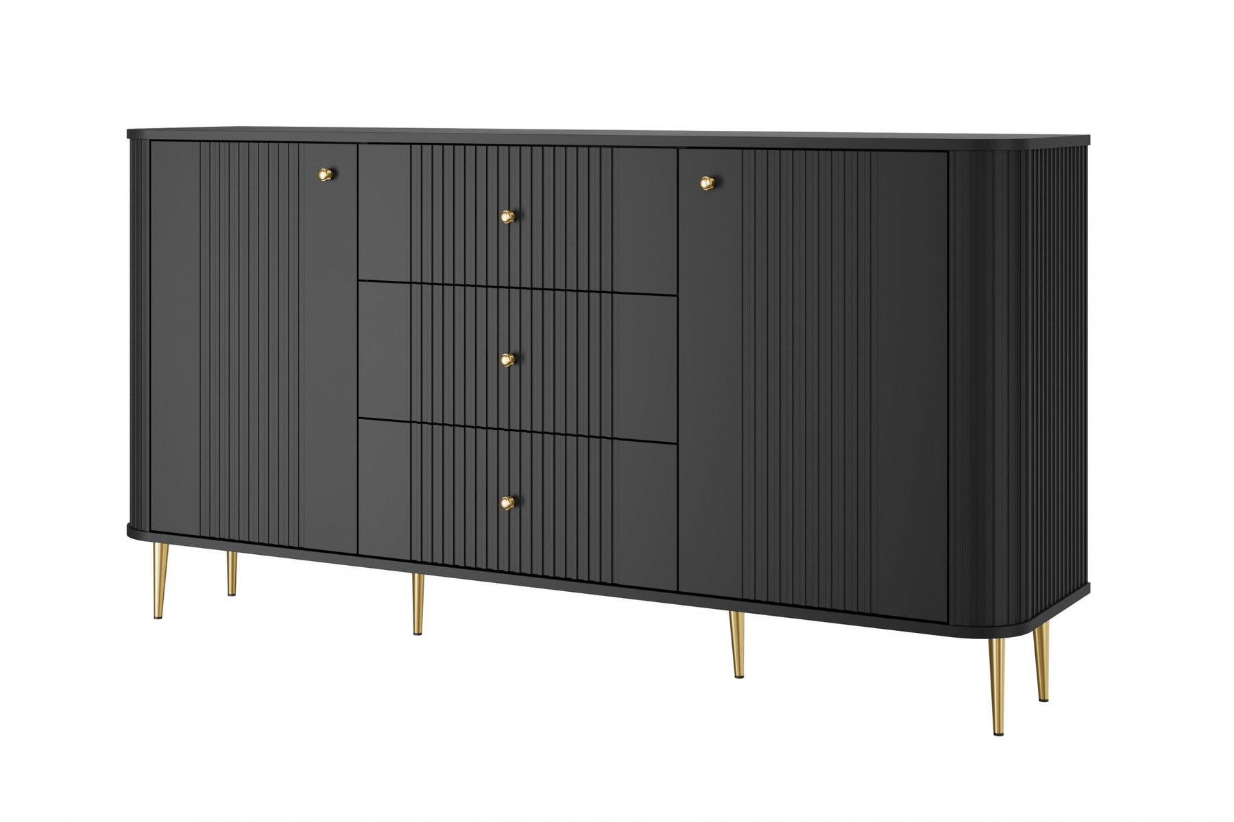 Madia 2 ante 3 cassetti con piede in metallo Liberty 160x85 cm