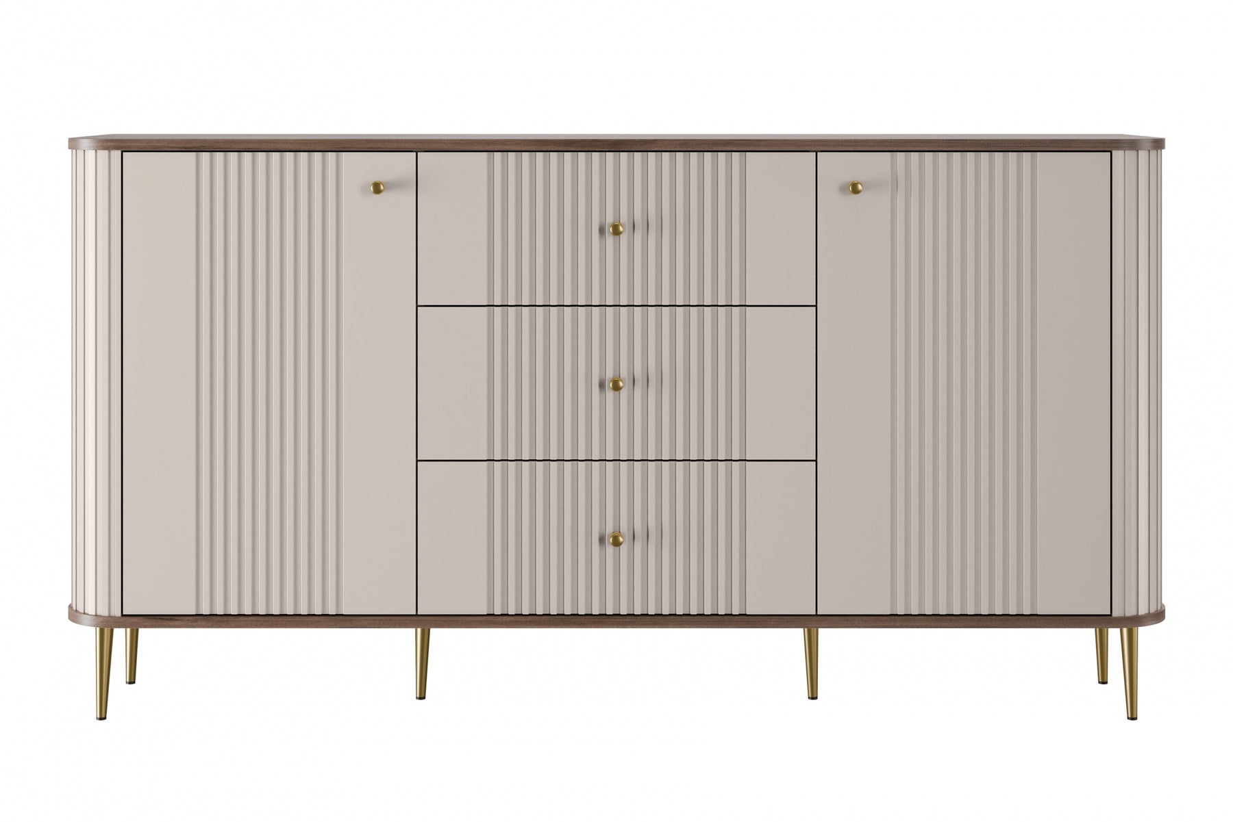 Madia 2 ante 3 cassetti con piede in metallo Liberty 160x85 cm