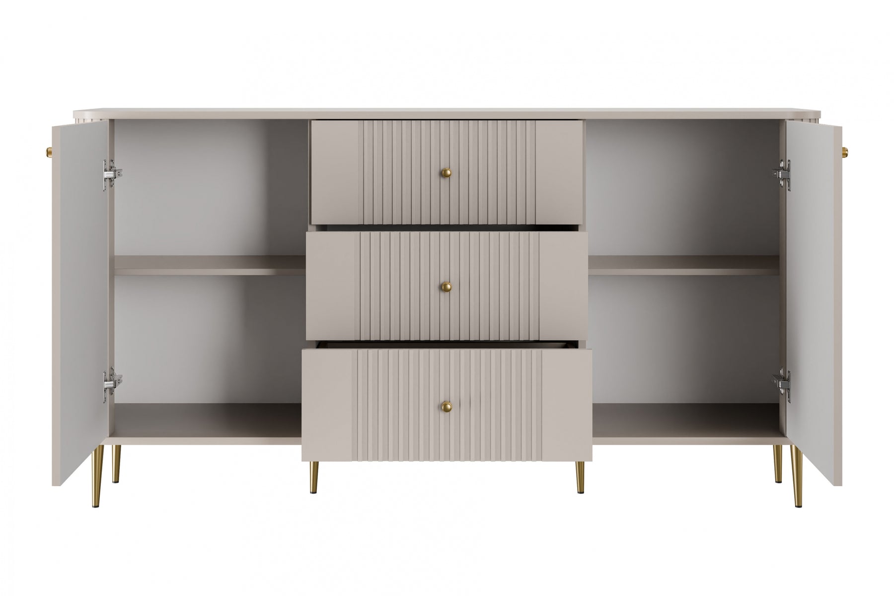 Madia 2 ante 3 cassetti con piede in metallo Liberty 160x85 cm