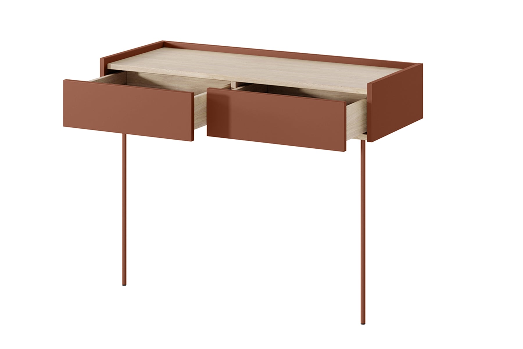 Consolle 2 cassetti con gamba in metallo Mars 100x83 cm