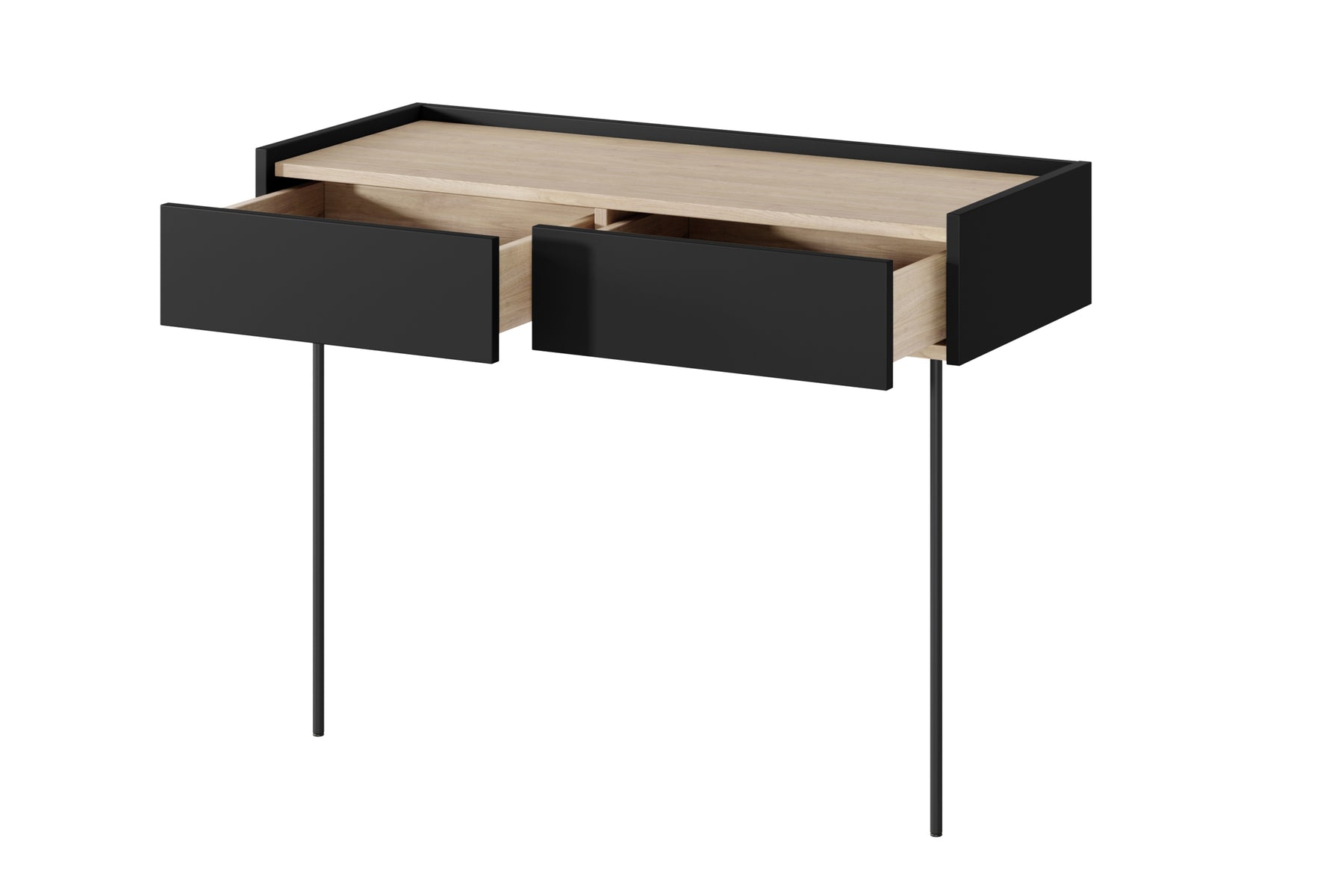 Consolle 2 cassetti con gamba in metallo Mars 100x83 cm