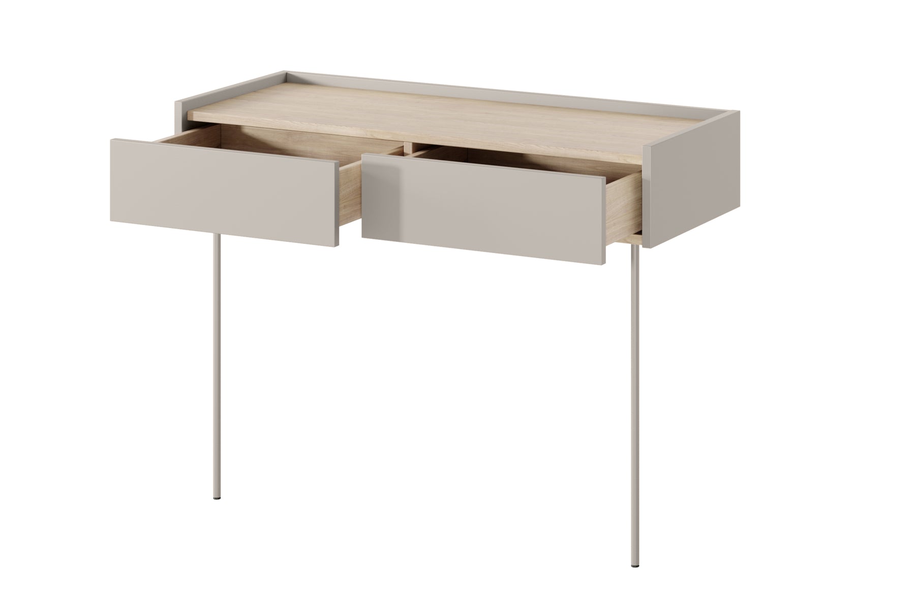 Consolle 2 cassetti con gamba in metallo Mars 100x83 cm
