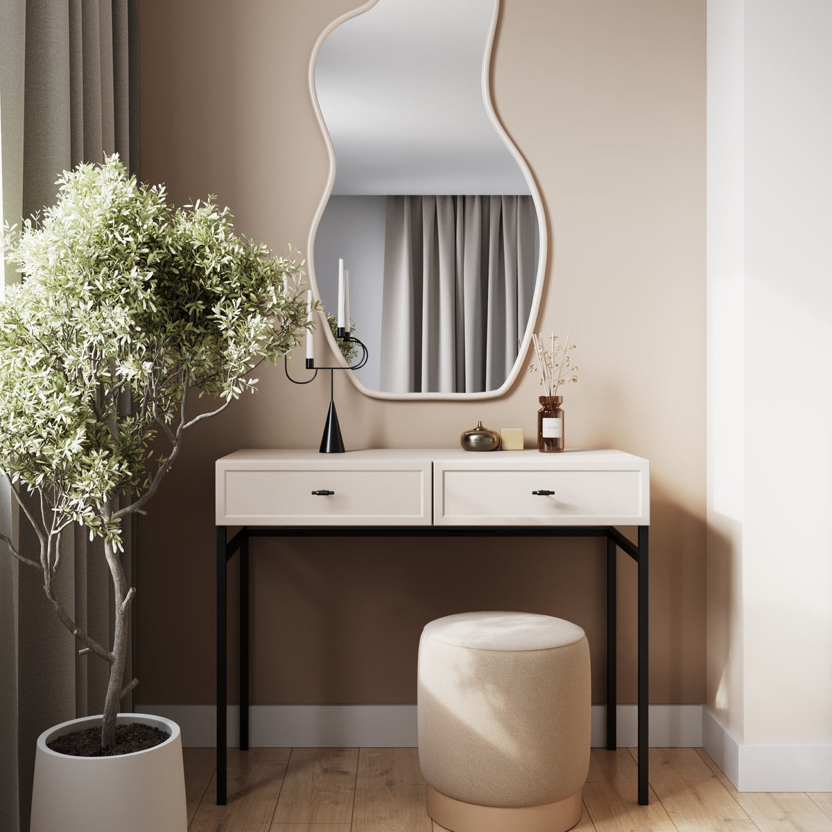 Consolle 2 cassetti cashmere Lora 100x41 cm