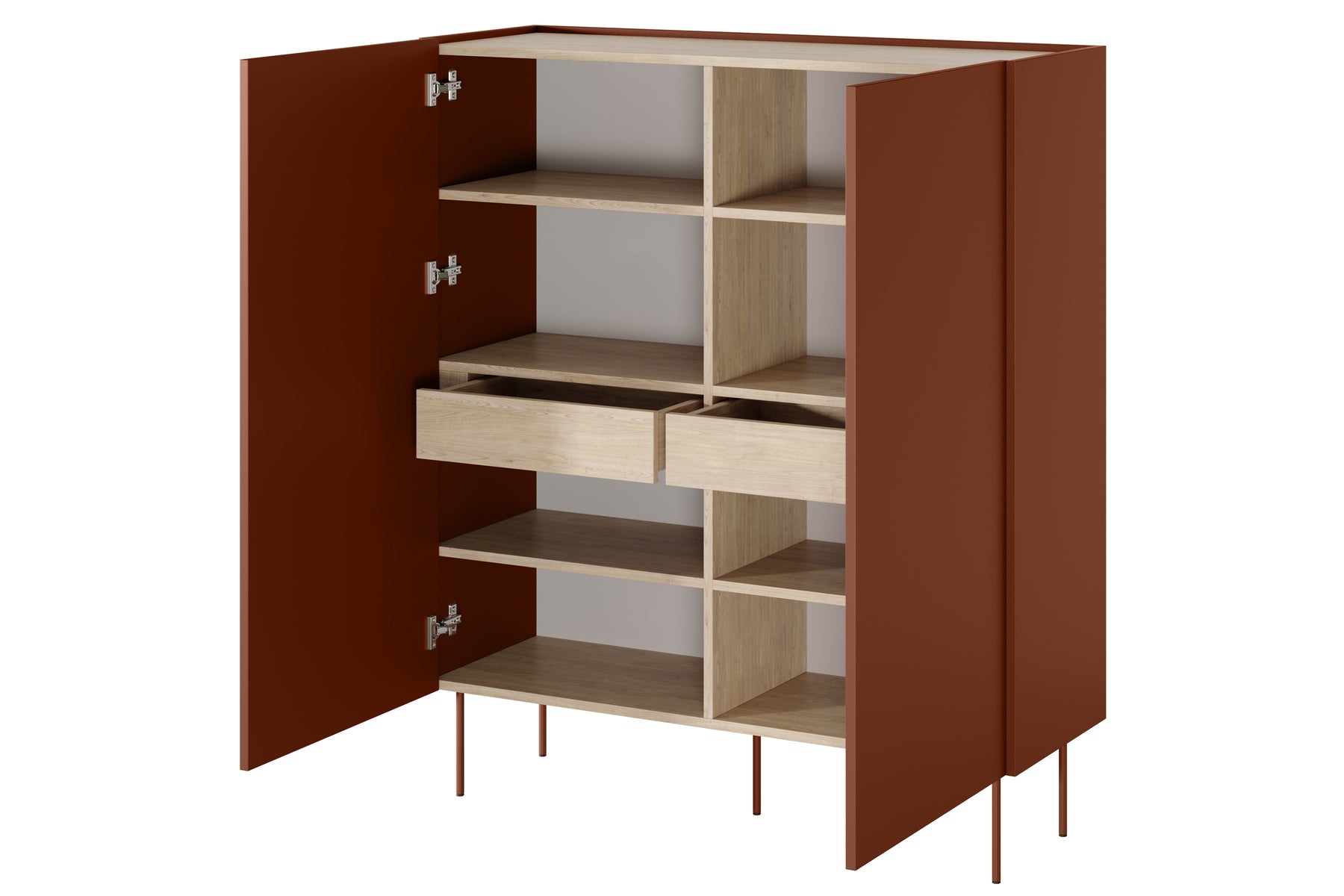 Credenza 2 ante 2 cassetti con piede in metallo Mars 120x140 cm