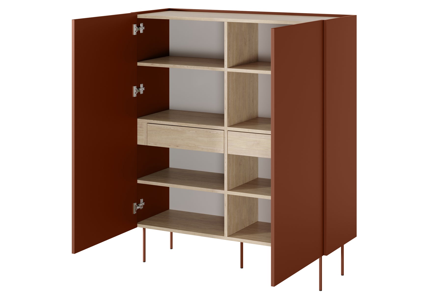 Credenza 2 ante 2 cassetti con piede in metallo Mars 120x140 cm