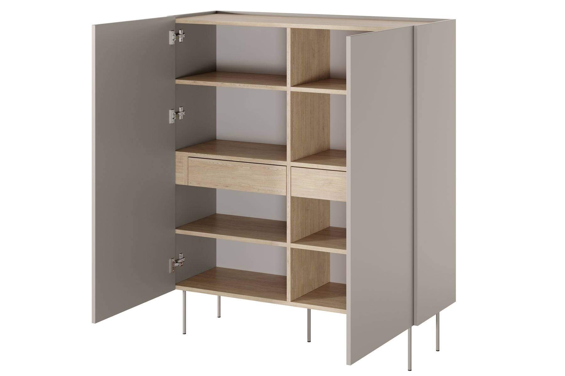 Credenza 2 ante 2 cassetti con piede in metallo Mars 120x140 cm