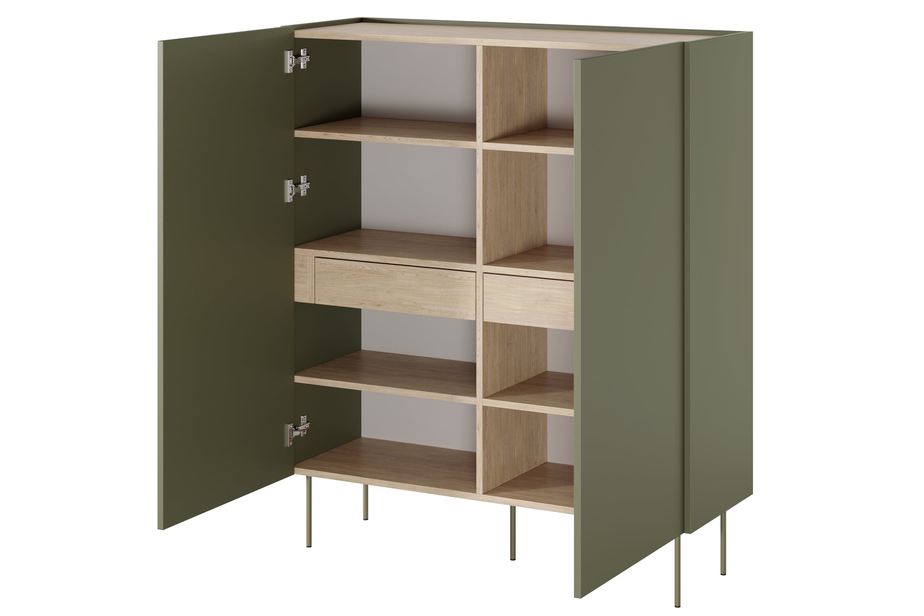 Credenza 2 ante 2 cassetti con piede in metallo Mars 120x140 cm