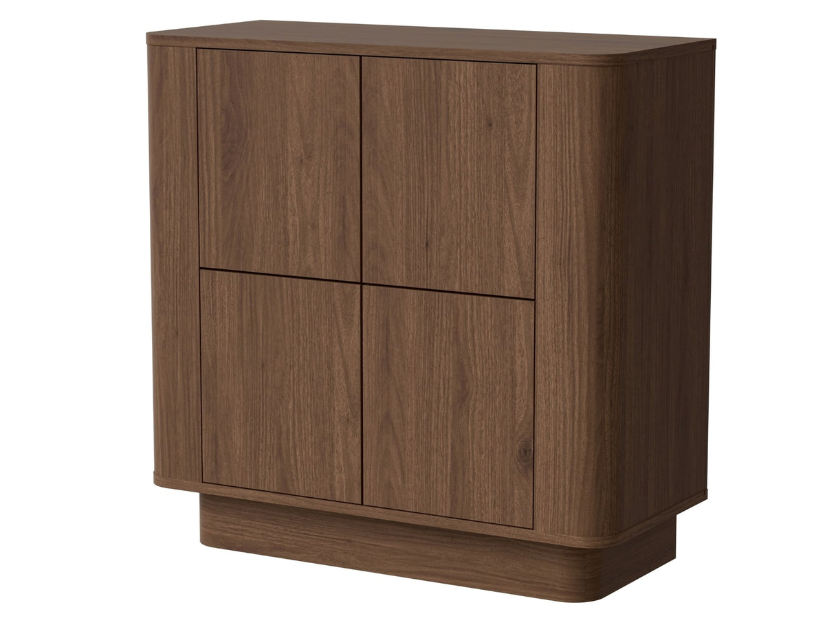 Credenza in legno noce opaco 4 ante Kadro 80 x 80 cm