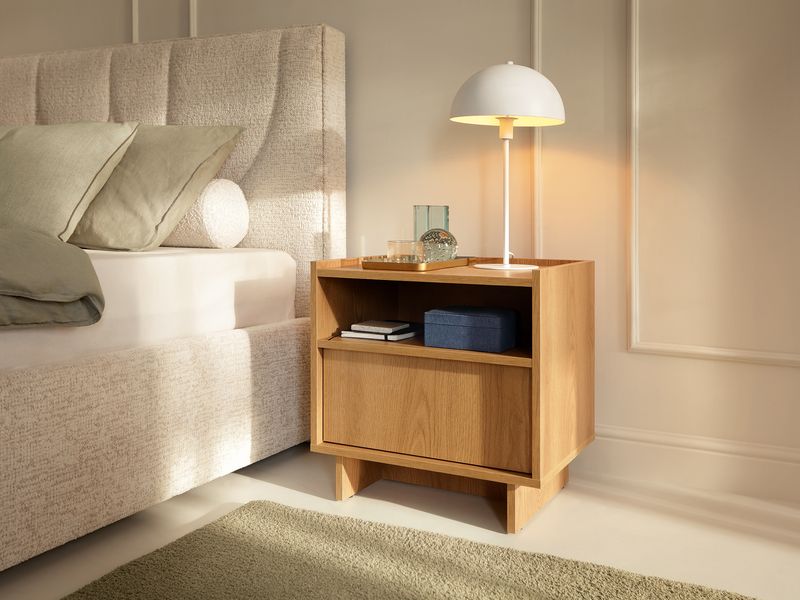 Comodino 1 cassetto rovere Yako 50x51 cm