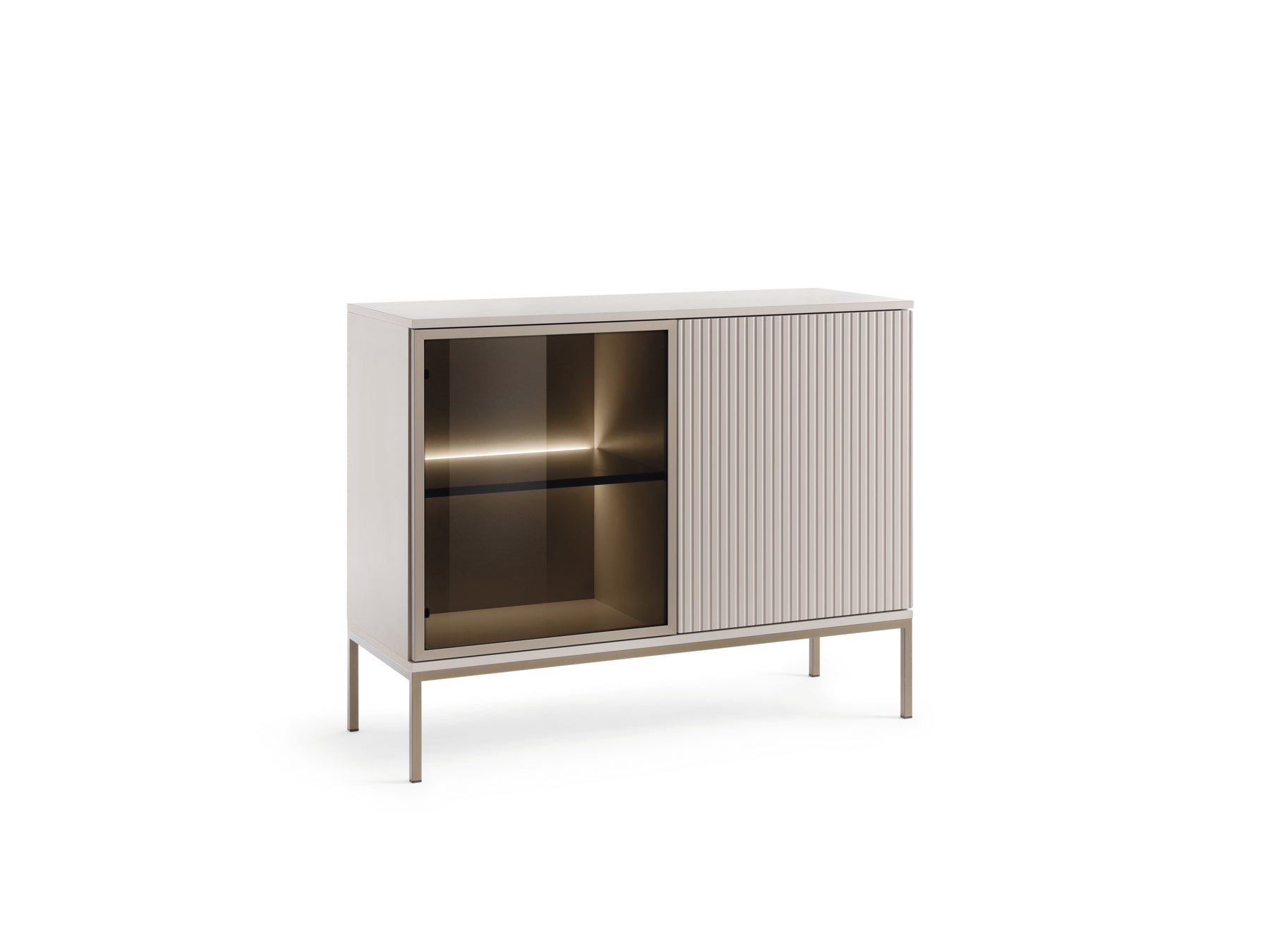 Credenza a 2 ante con LED integrato Aura 104x83 cm