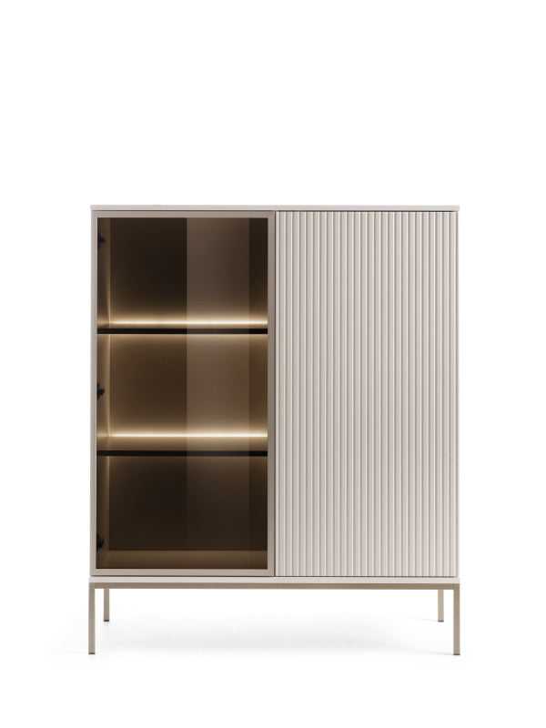 Vetrina con 2 ante e LED integrato Aura 104x126 cm