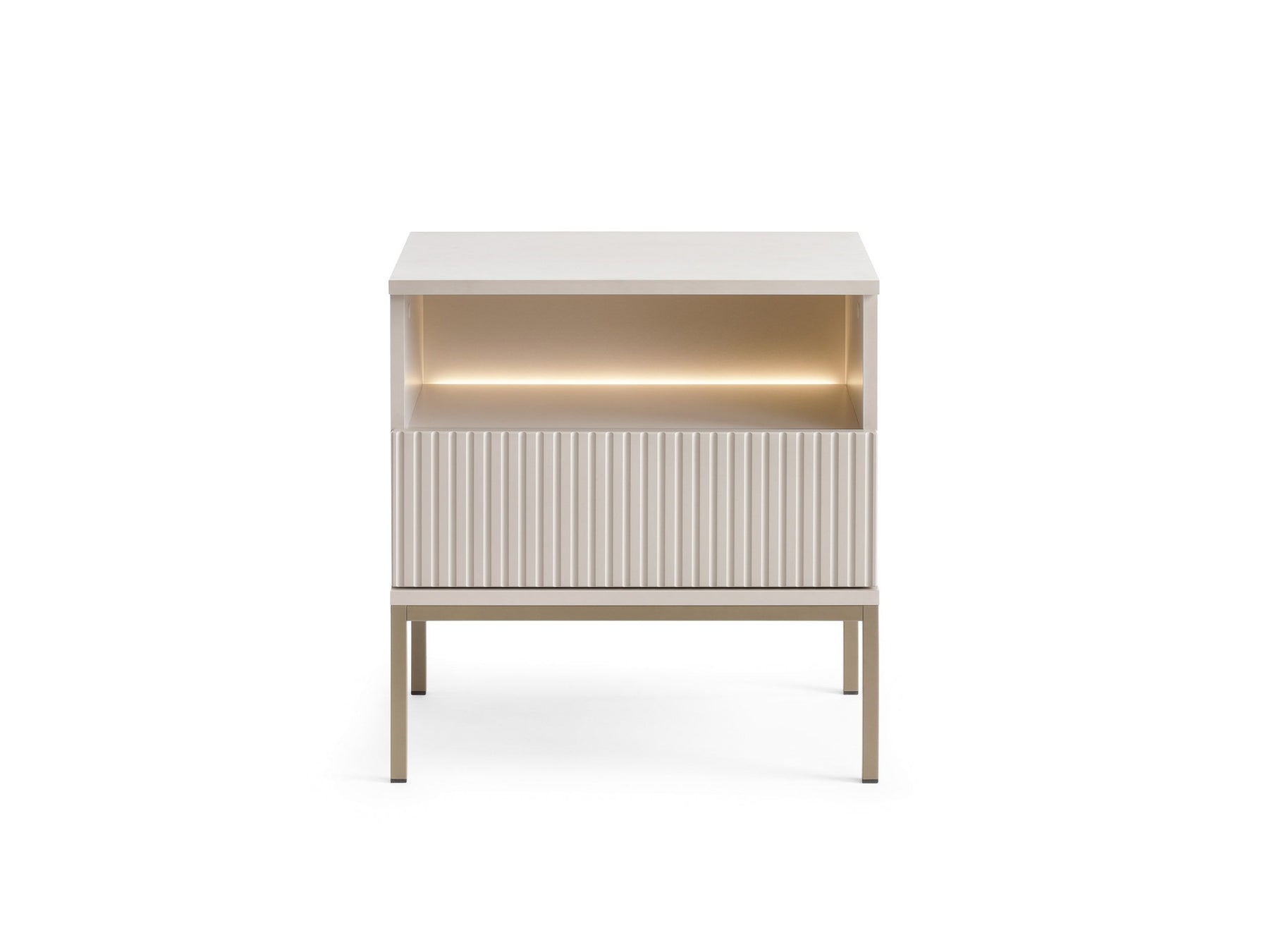 Comodino con 1 cassetto e LED integrato Aura 54x56 cm