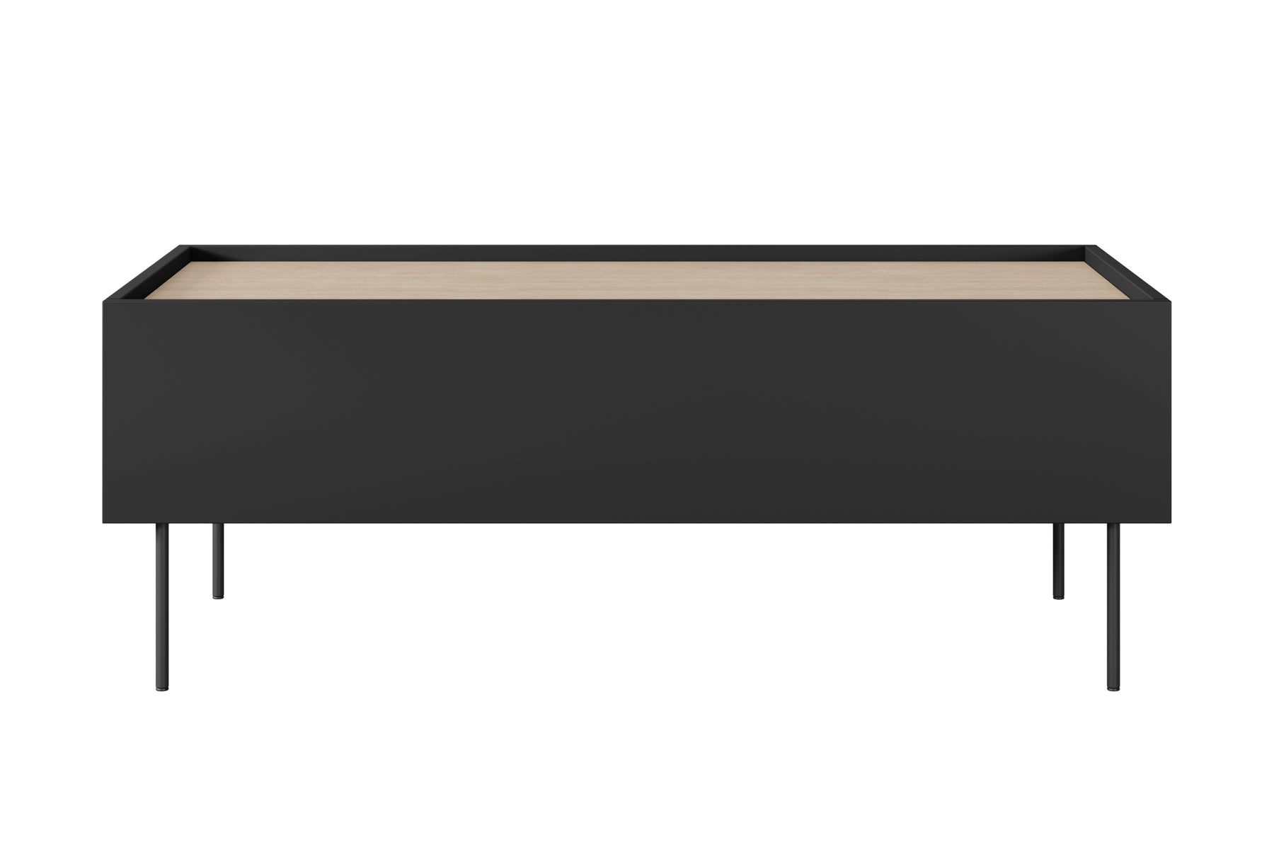 Tavolino 2 cassetti con piede in metallo Mars 120x45 cm