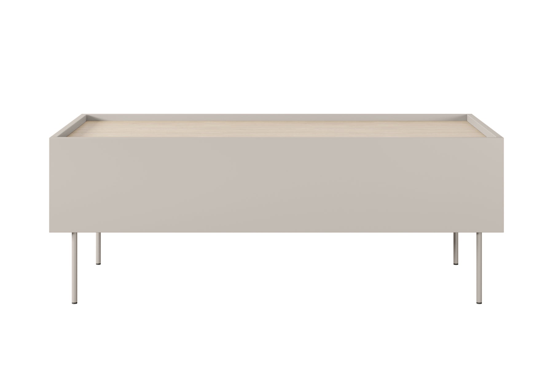 Tavolino 2 cassetti con piede in metallo Mars 120x45 cm