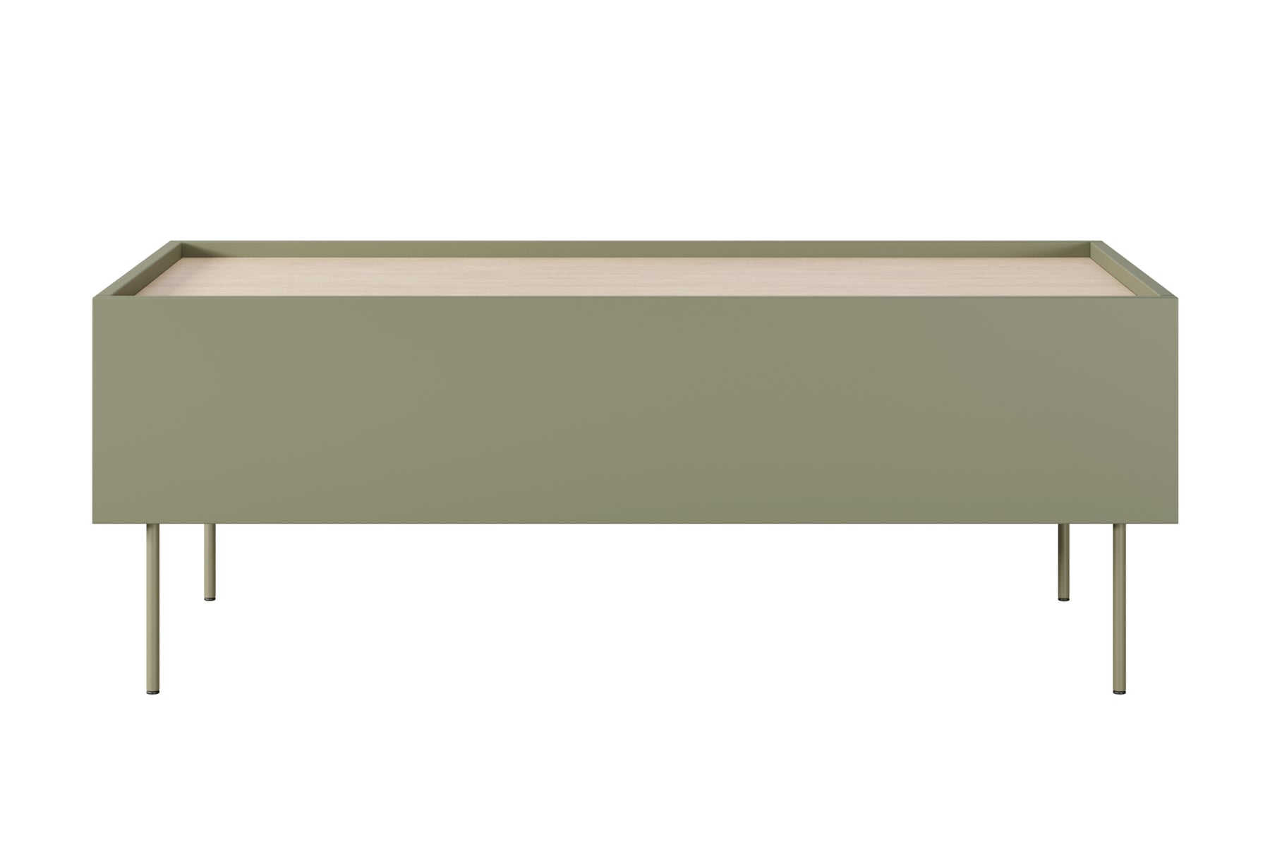 Tavolino 2 cassetti con piede in metallo Mars 120x45 cm