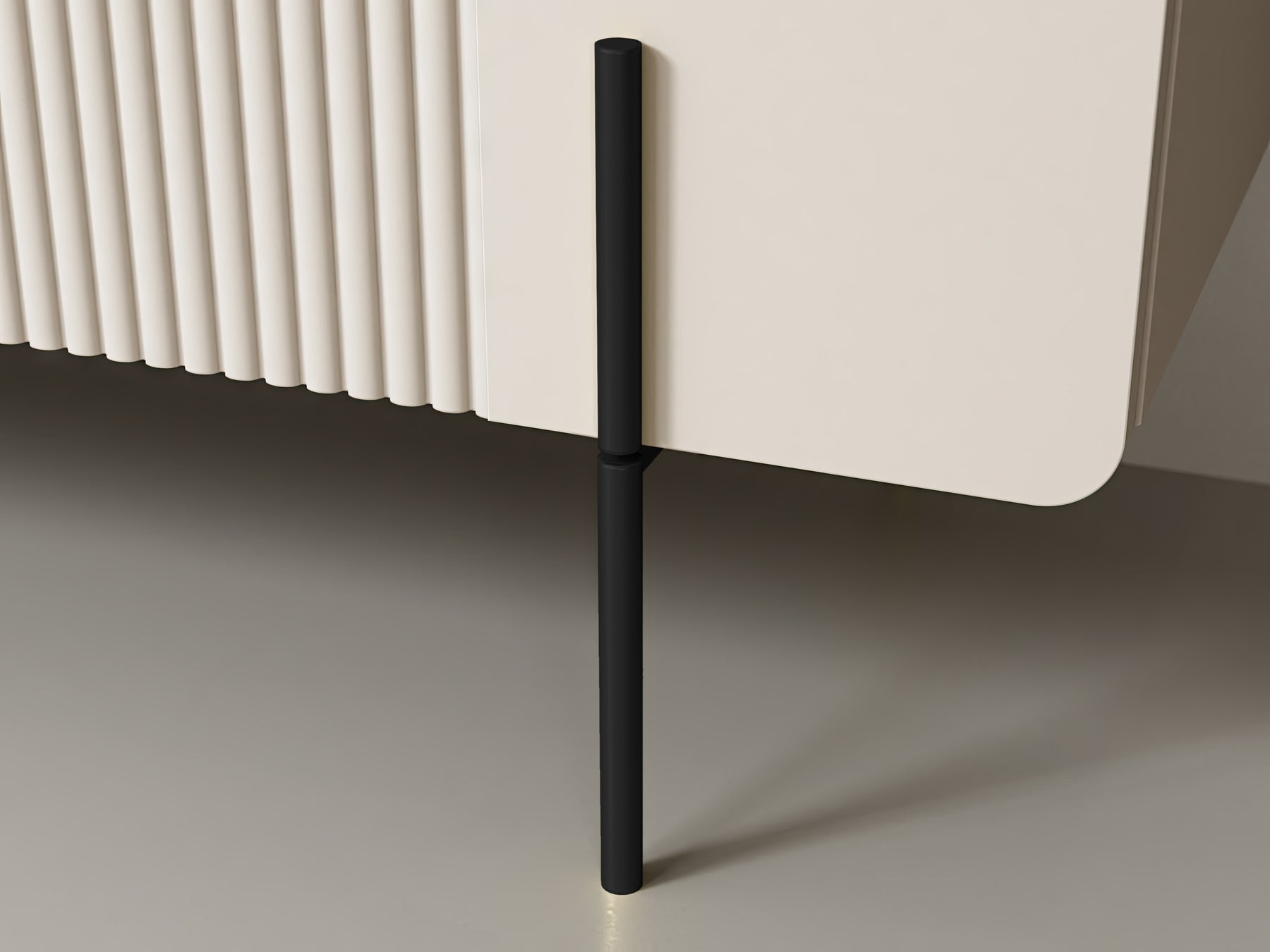 Tavolino 2 cassetti con piede in metallo cashmere Miami 100x40 cm