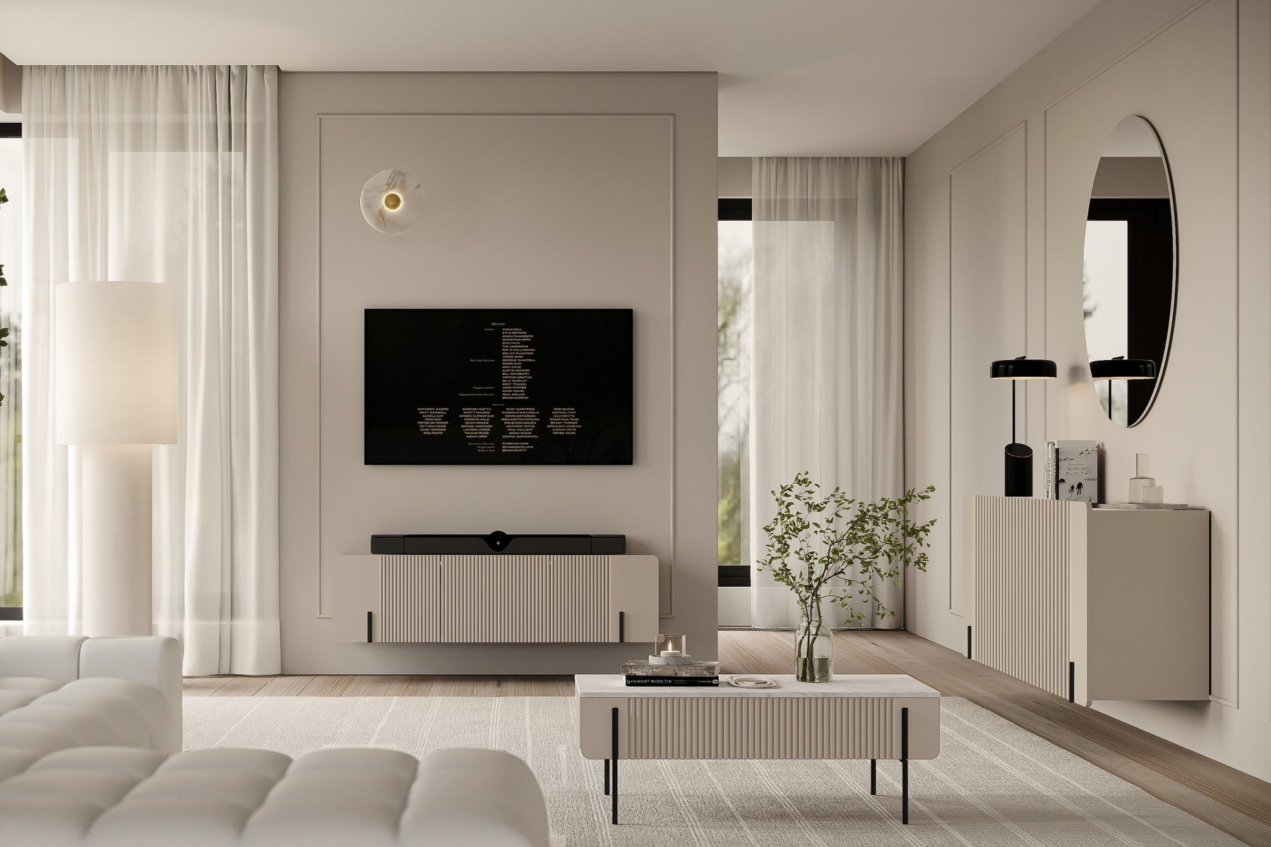 Tavolino 2 cassetti con piede in metallo cashmere Miami 100x40 cm
