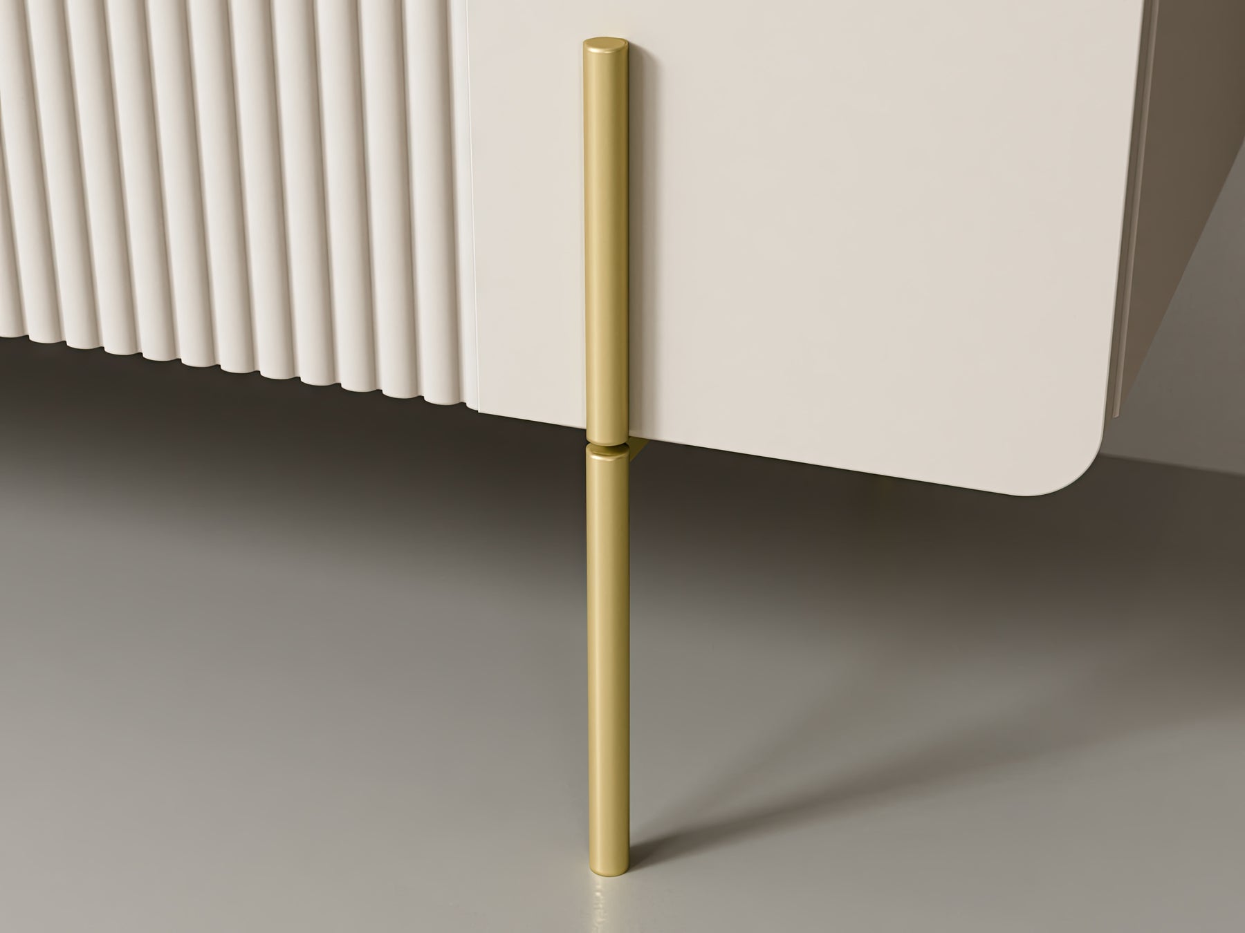Tavolino 2 cassetti con piede in metallo cashmere Miami 100x40 cm
