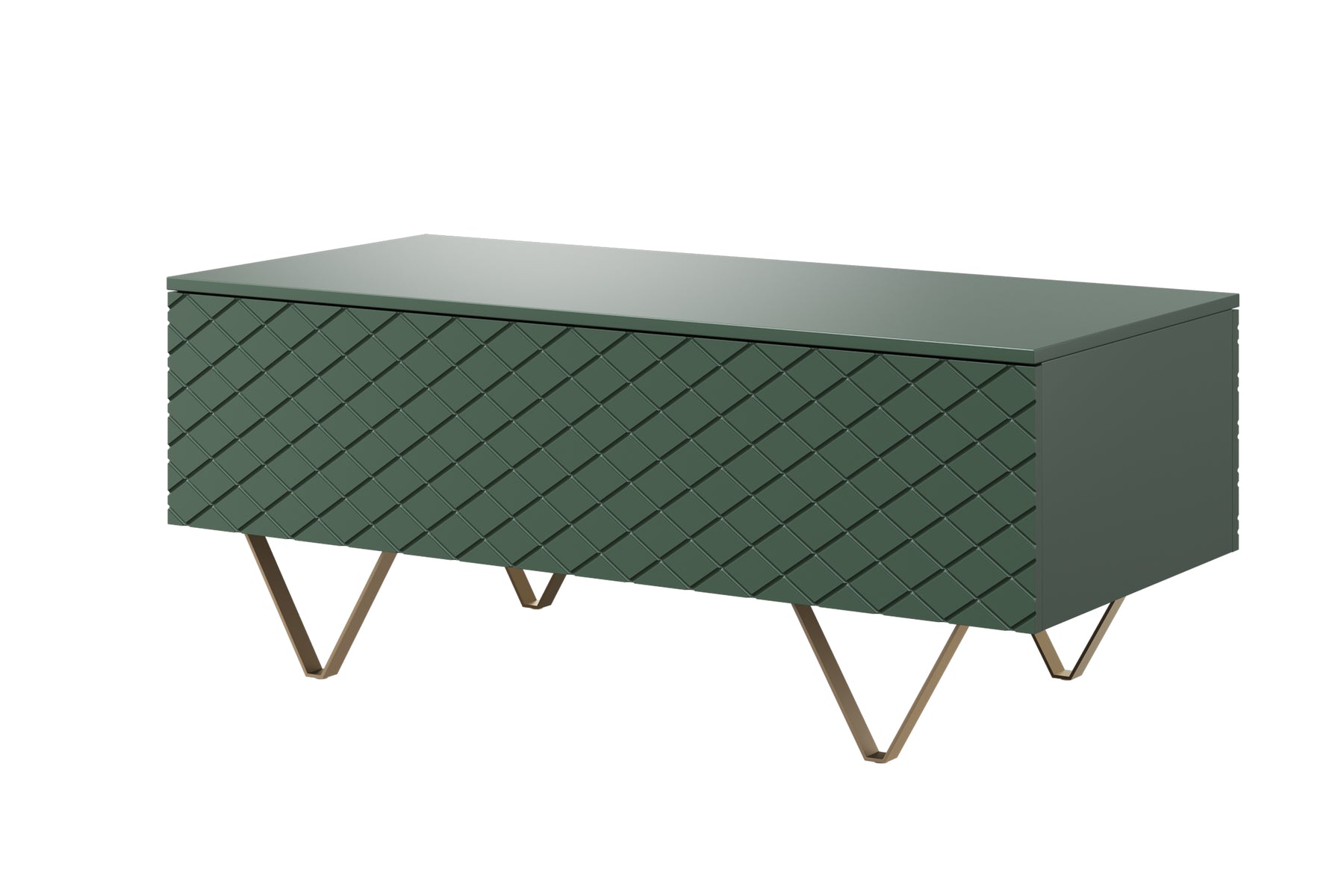 Tavolino 2 ante a ribalta con piede in metallo oro Scalia 120x55 cm