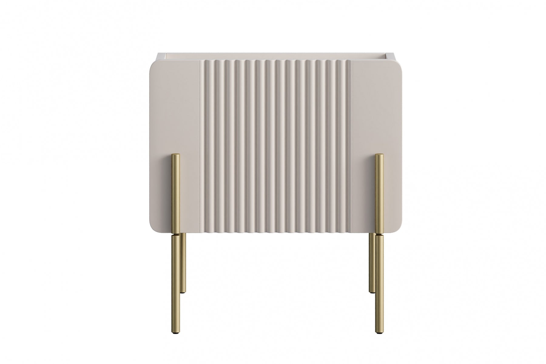 Comodino 1 cassetto con piede in metallo cashmere Miami 45x50 cm