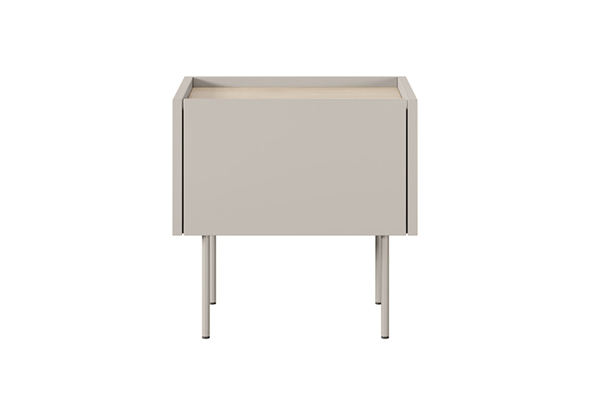 Comodino 1 cassetto con piede in metallo Mars 45x45 cm