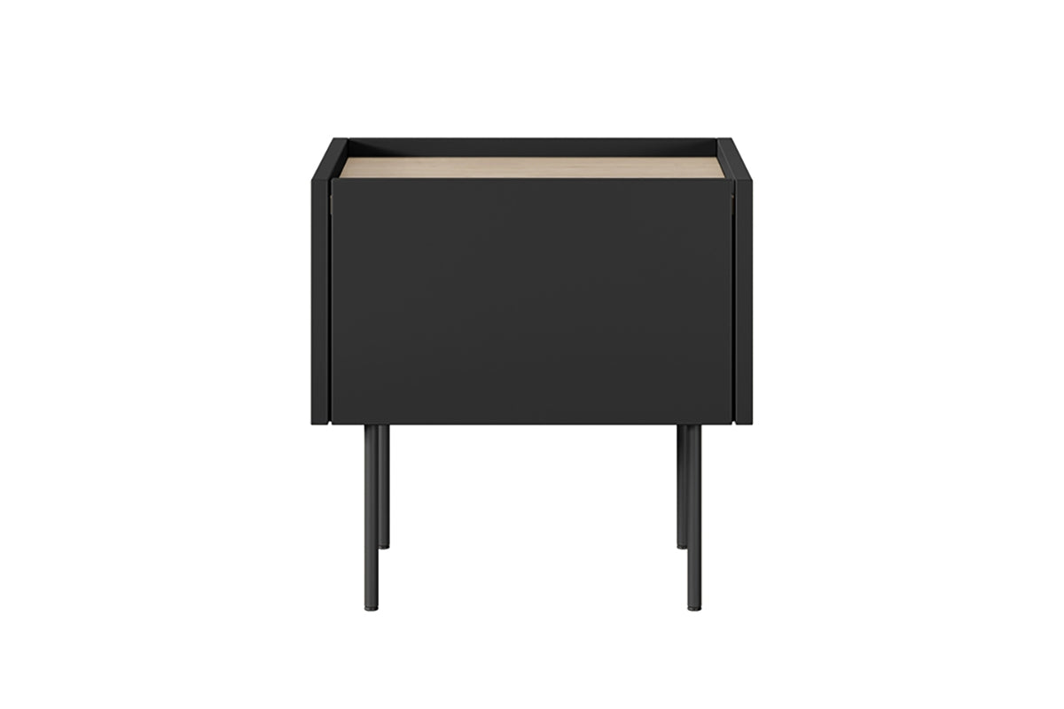 Comodino 1 cassetto con piede in metallo Mars 45x45 cm