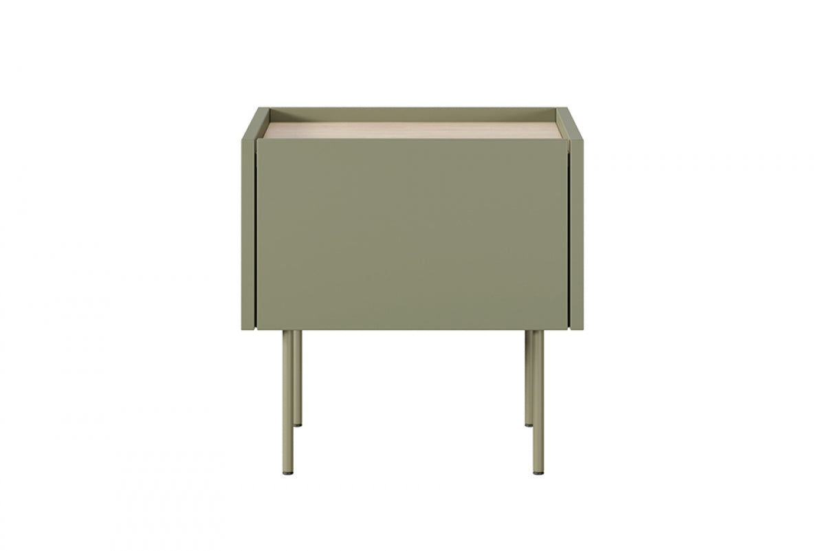 Comodino 1 cassetto con piede in metallo Mars 45x45 cm