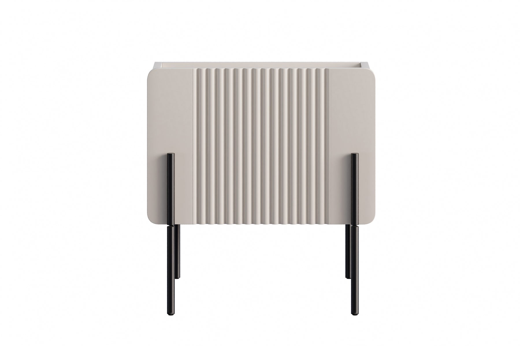 Comodino 1 cassetto con piede in metallo cashmere Miami 45x50 cm