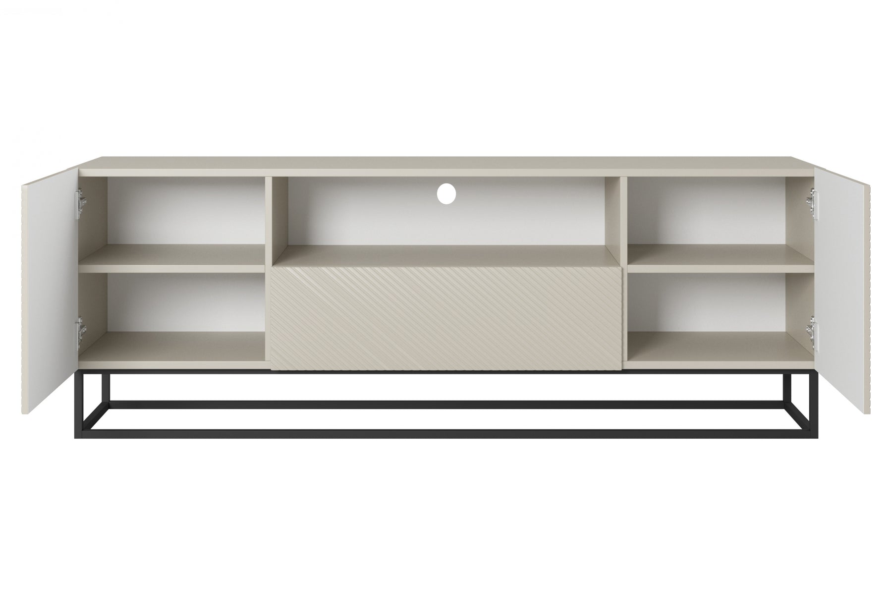 Mobile TV 2 ante 1 cassetto in legno laminato con piede in metallo Asha 167x40 cm
