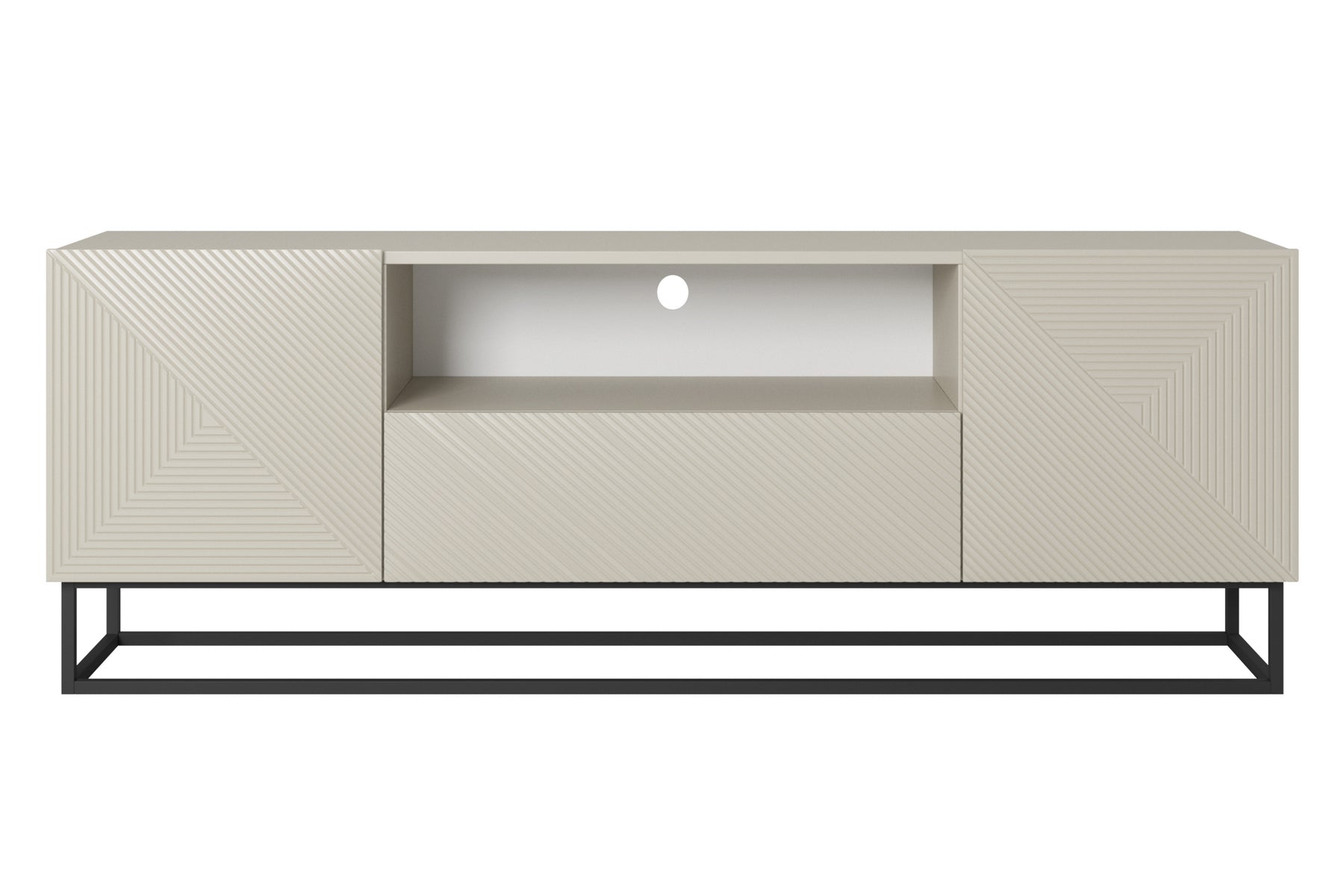 Mobile TV 2 ante 1 cassetto in legno laminato con piede in metallo Asha 167x40 cm