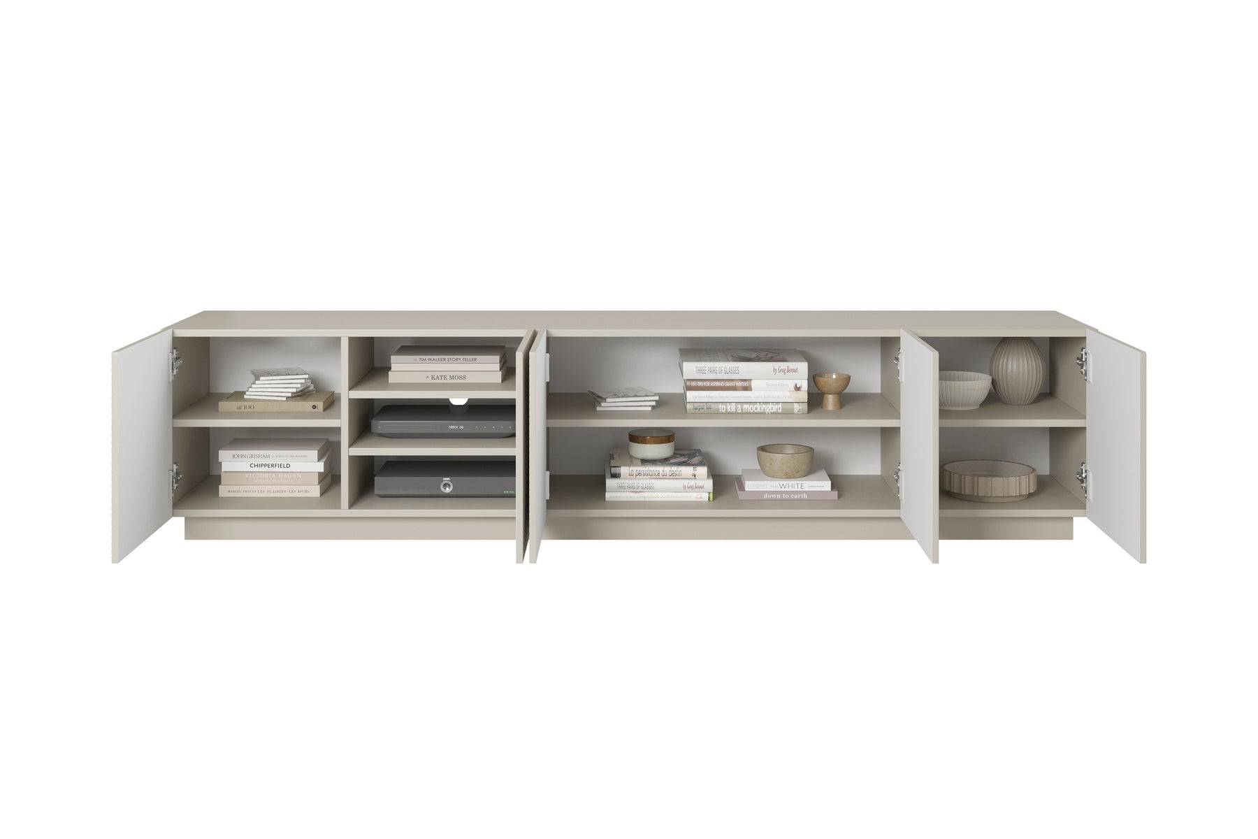 Mobile TV 5 ante in legno laminato Asha 200 x 40 cm