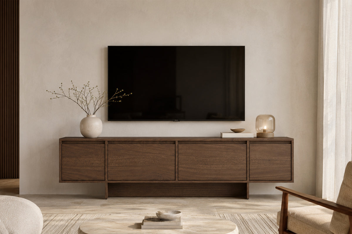 Mobile TV 4 ante in legno laminato Enha 180 x 39 cm