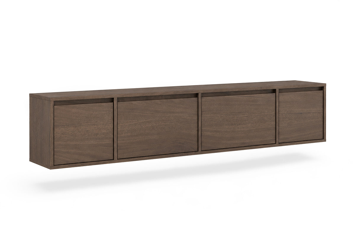 Mobile TV sospeso 4 ante in legno laminato Enha 180 x 39 cm