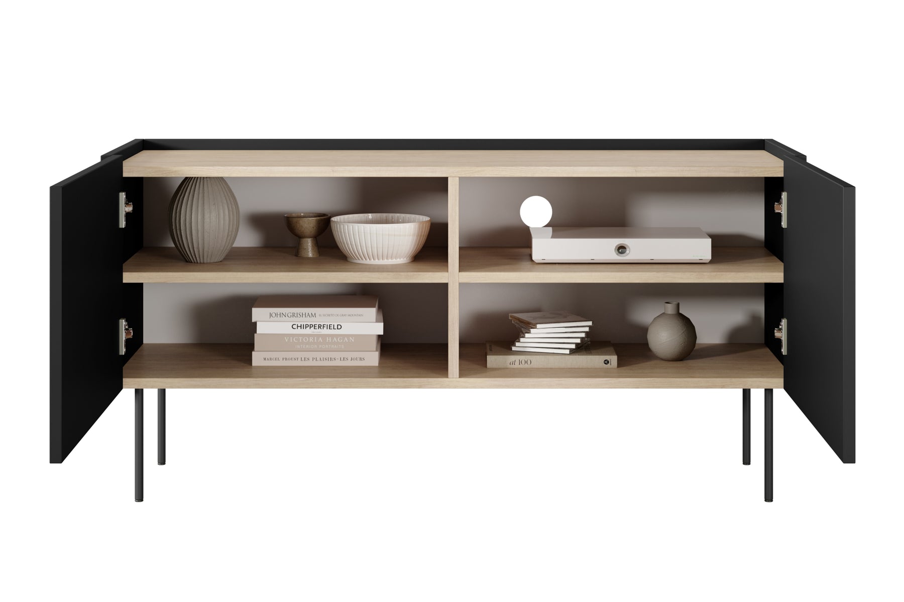 Mobile TV 2 ante con piede in metallo Mars 120x60 cm