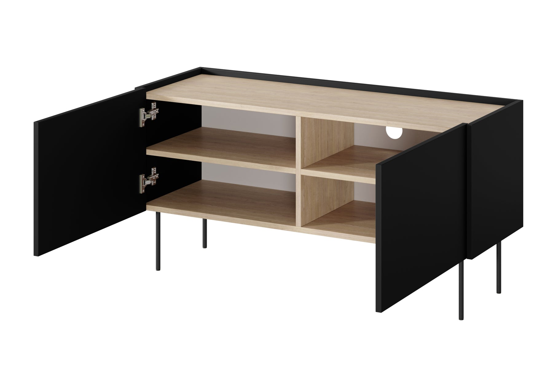 Mobile TV 2 ante con piede in metallo Mars 120x60 cm