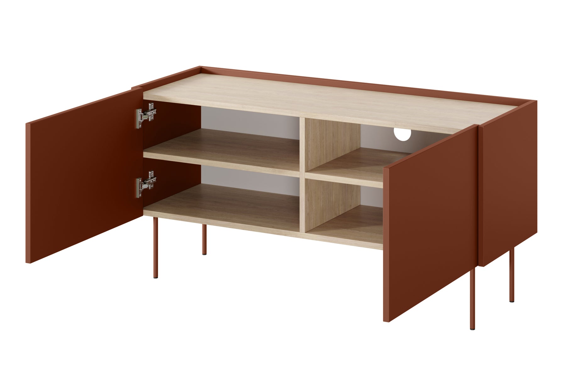 Mobile TV 2 ante con piede in metallo Mars 120x60 cm