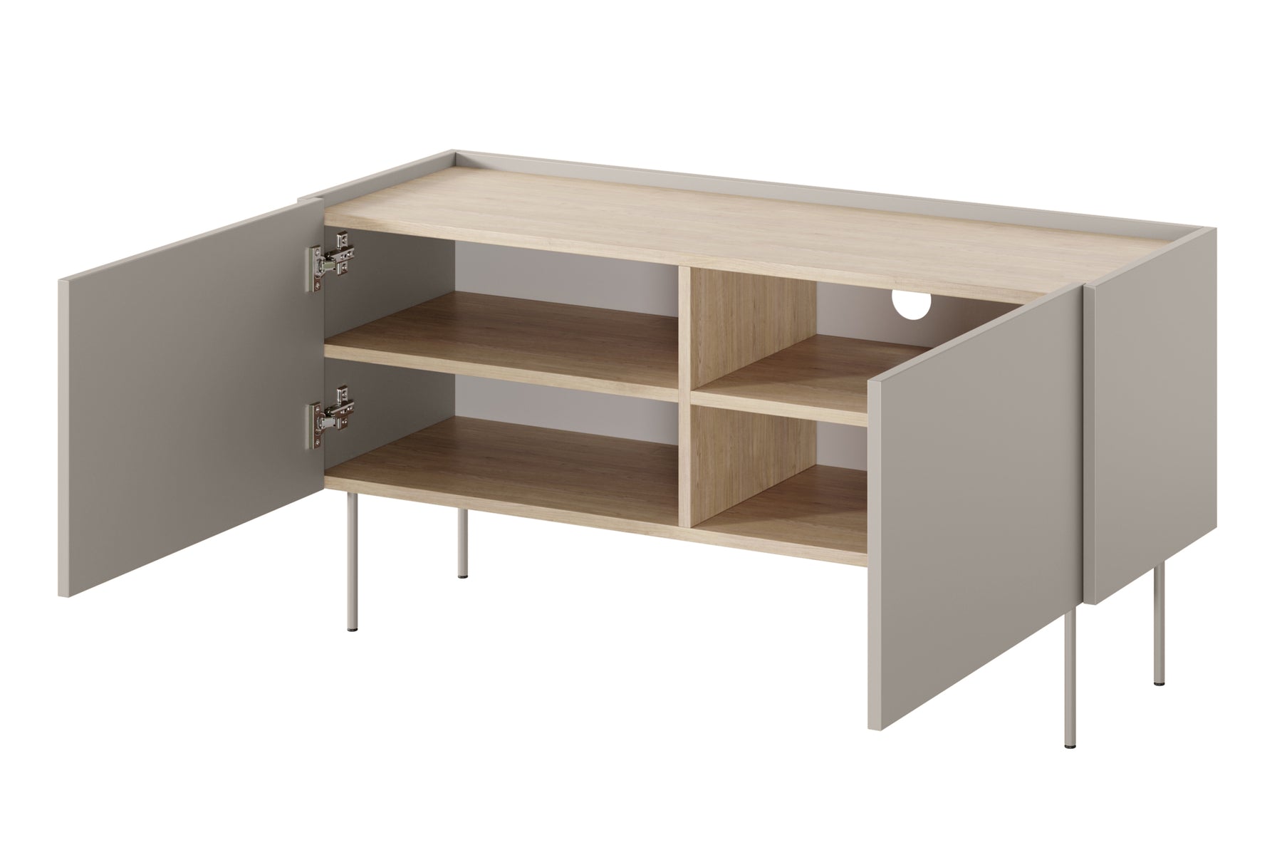 Mobile TV 2 ante con piede in metallo Mars 120x60 cm