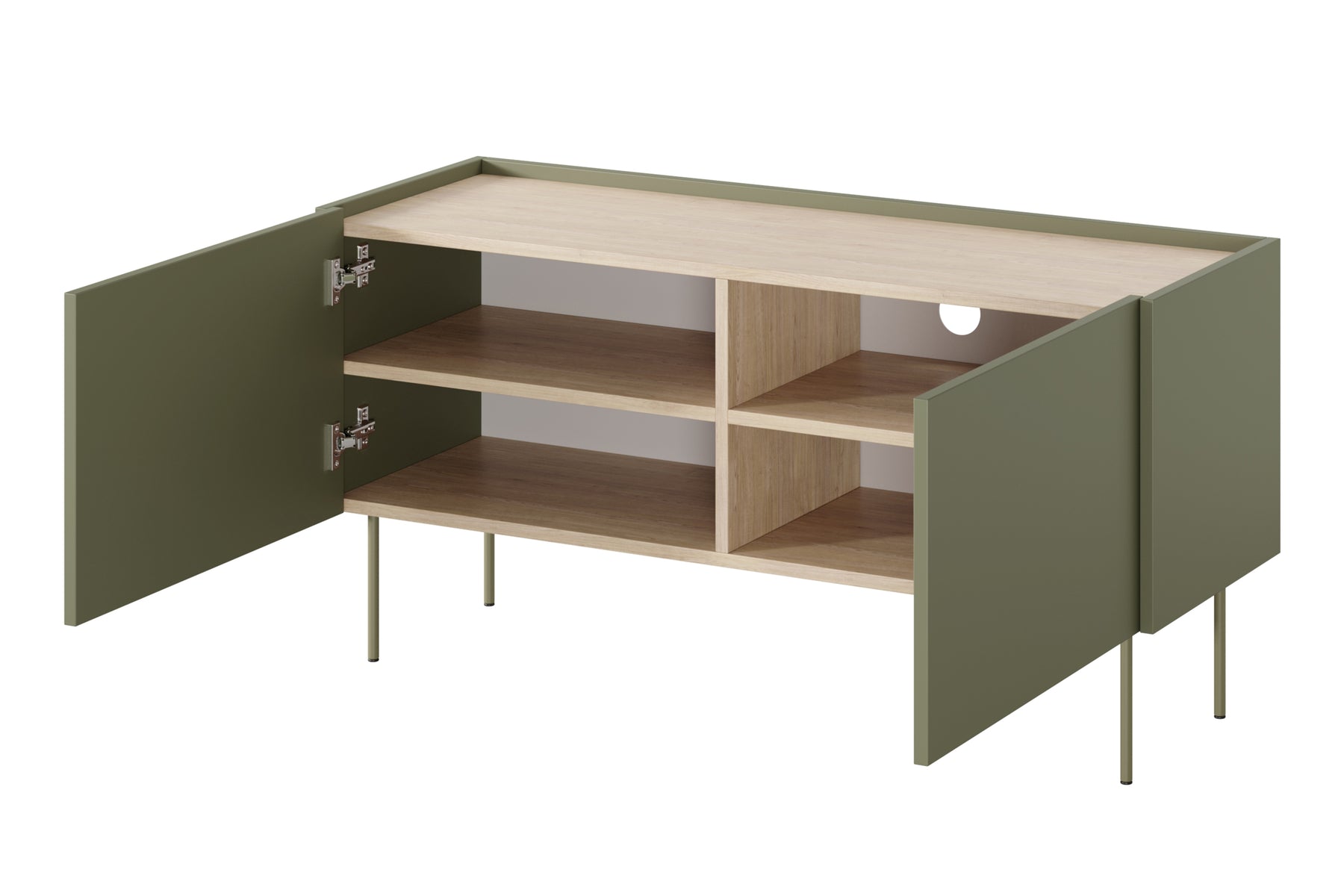 Mobile TV 2 ante con piede in metallo Mars 120x60 cm
