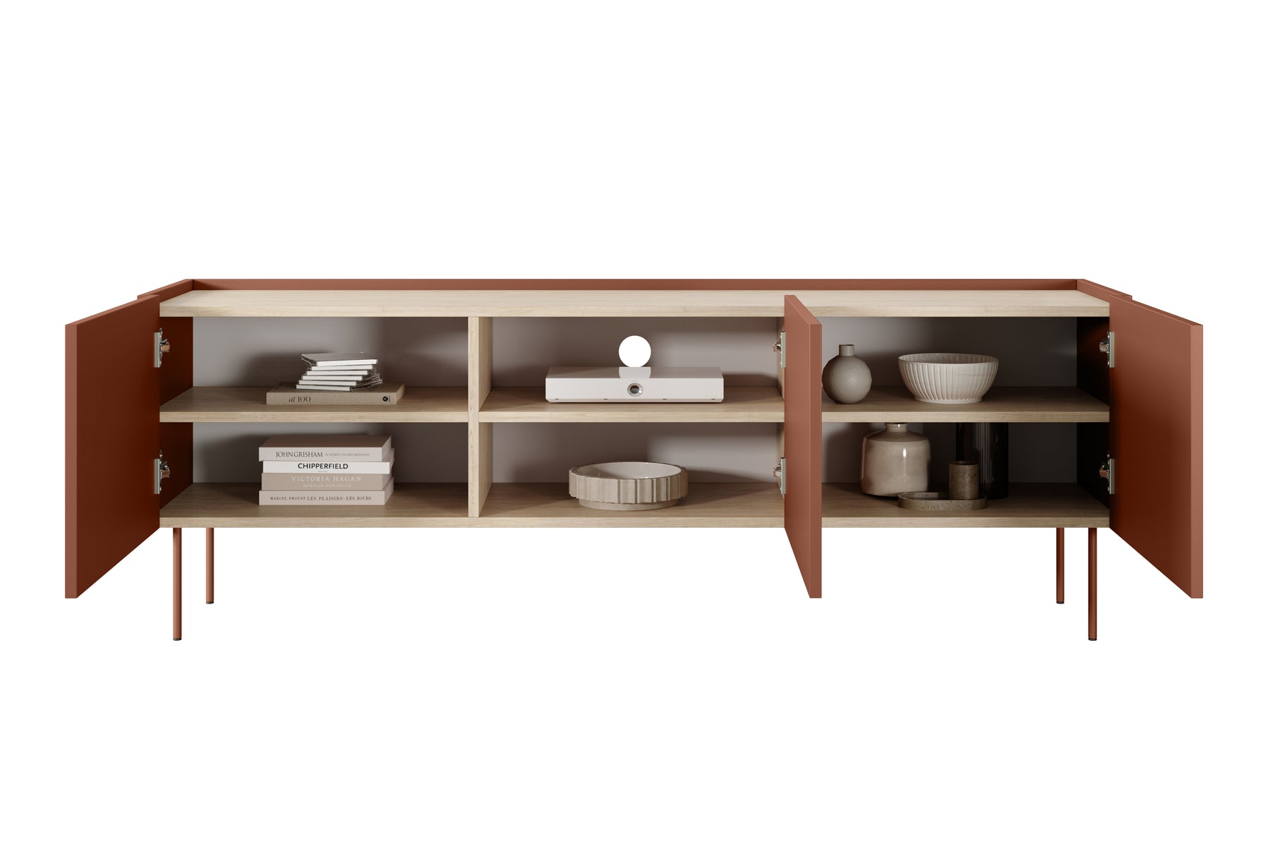Mobile TV 3 ante con piede in metallo Mars 170x60 cm