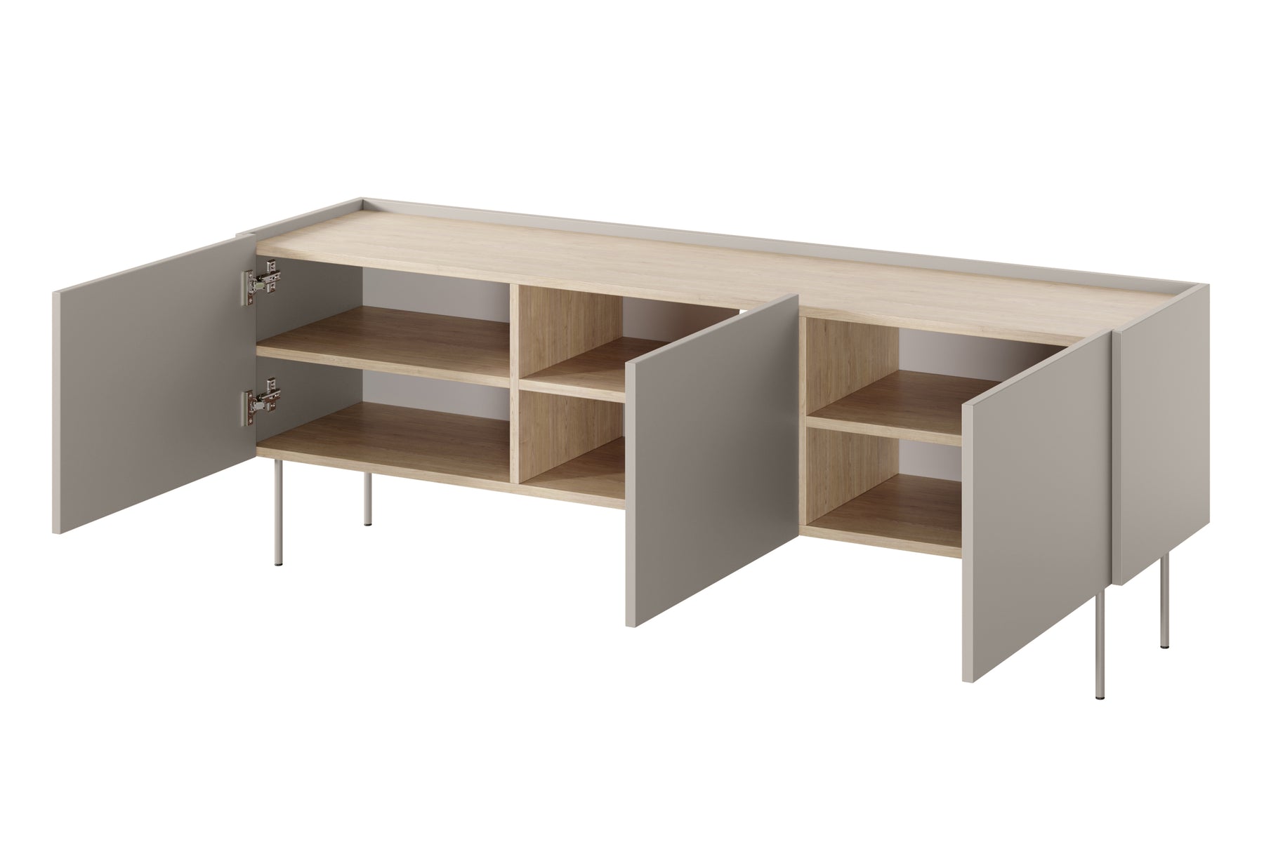 Mobile TV 3 ante con piede in metallo Mars 170x60 cm