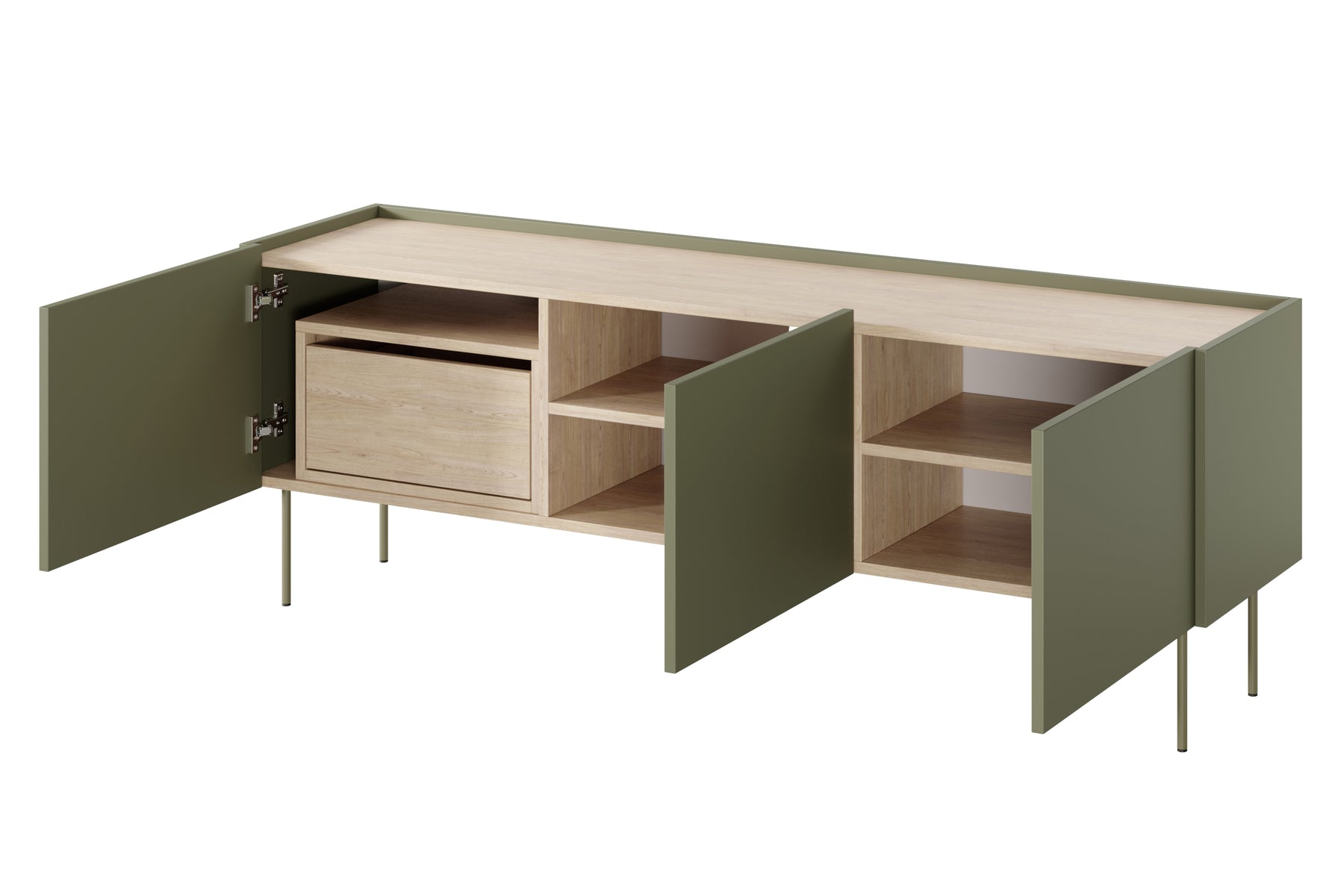 Mobile TV 3 ante 1 cassetto con piede in metallo Mars 170x60 cm